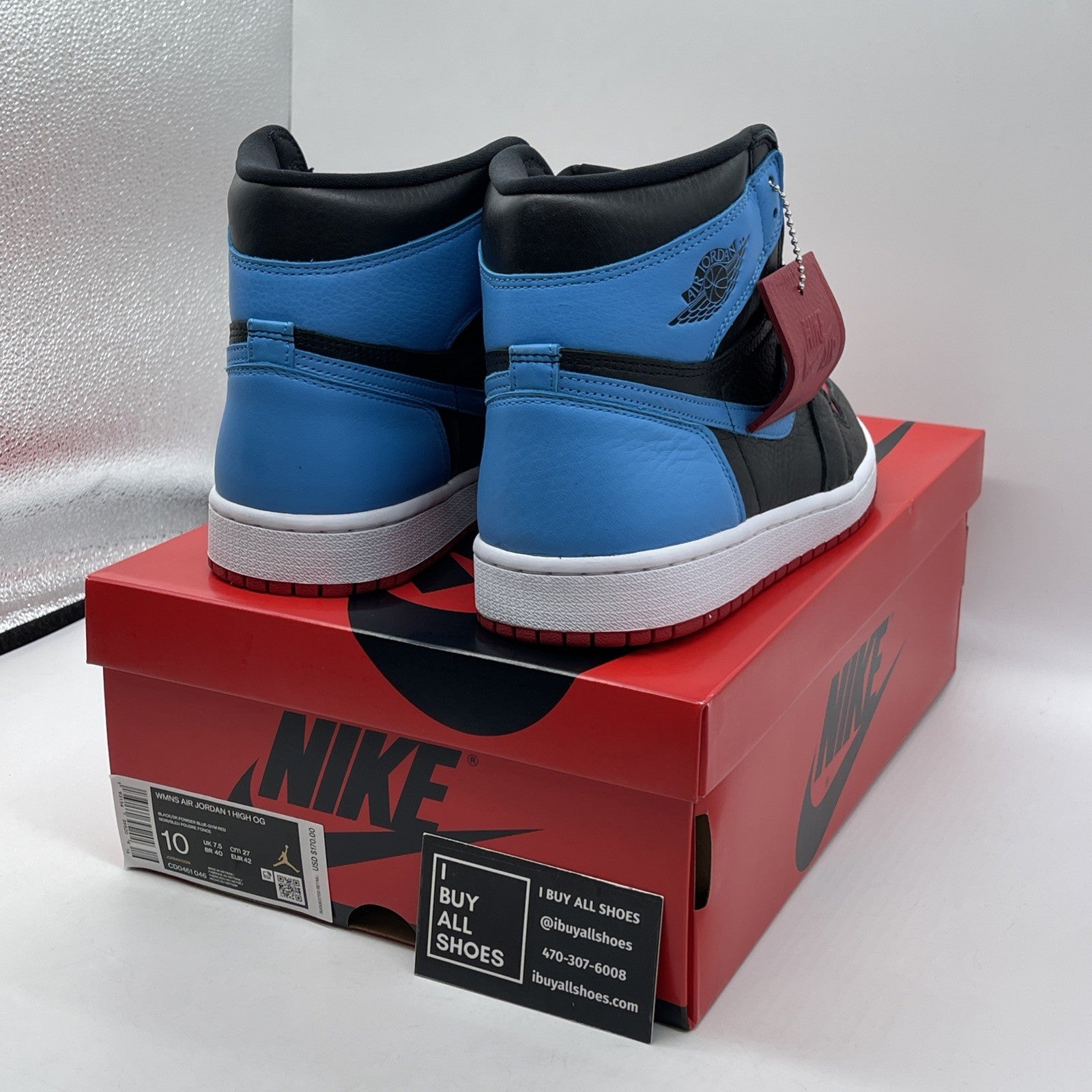 Size 10 - Jordan 1 High OG UNC To Chicago Black Red Blue Leather (CD0461-046)