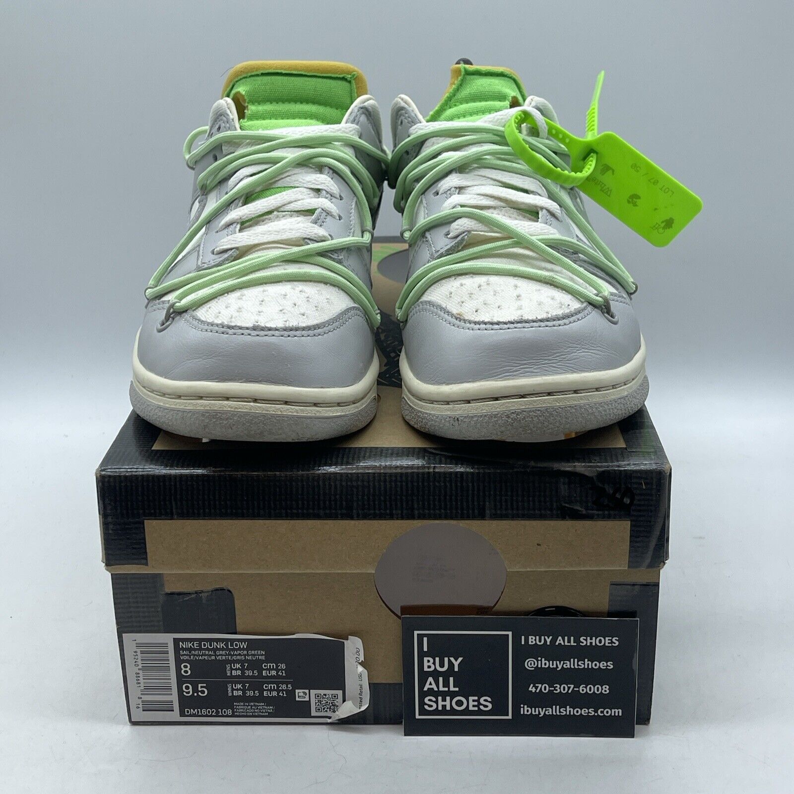 Size 8 - Nike Off-White x Dunk Low Lot 07 of 50 Grey White Suede (DM1602-108)