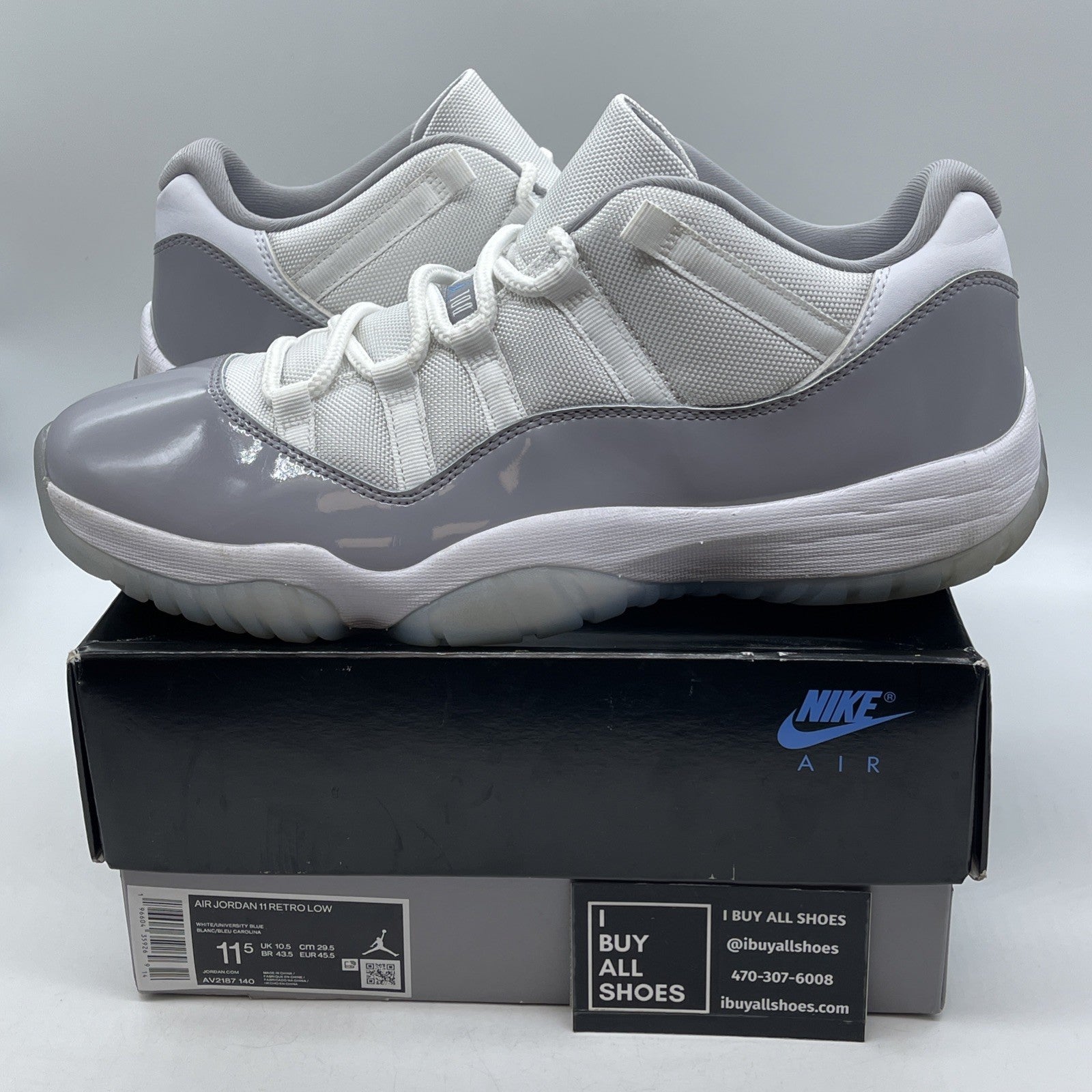 Size 11.5 - Air Jordan 11 Retro Low Cement Grey (AV2187-140)