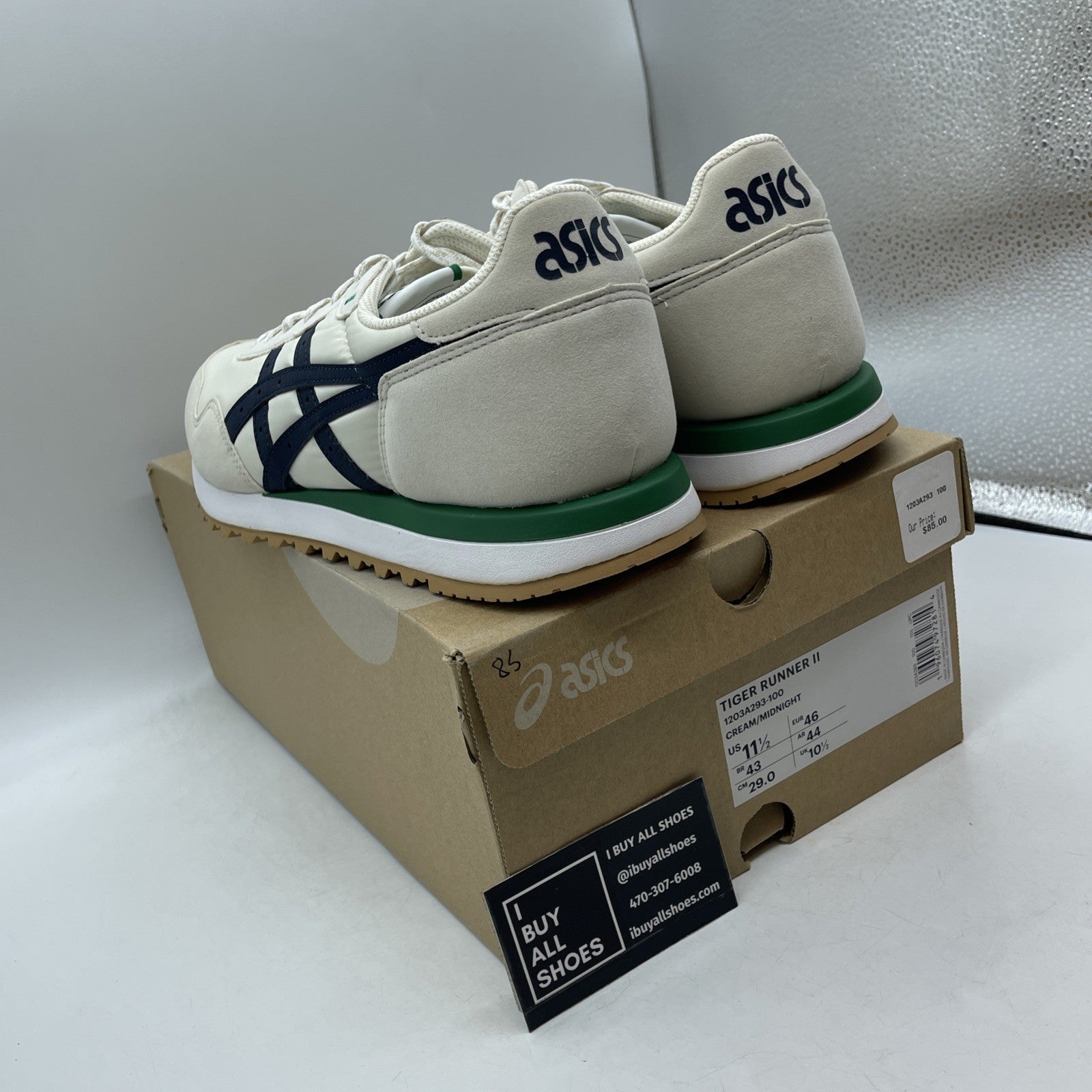 Size 11.5 - Asics Tiger Runner 2 Cream Midnight (1203A293-100)