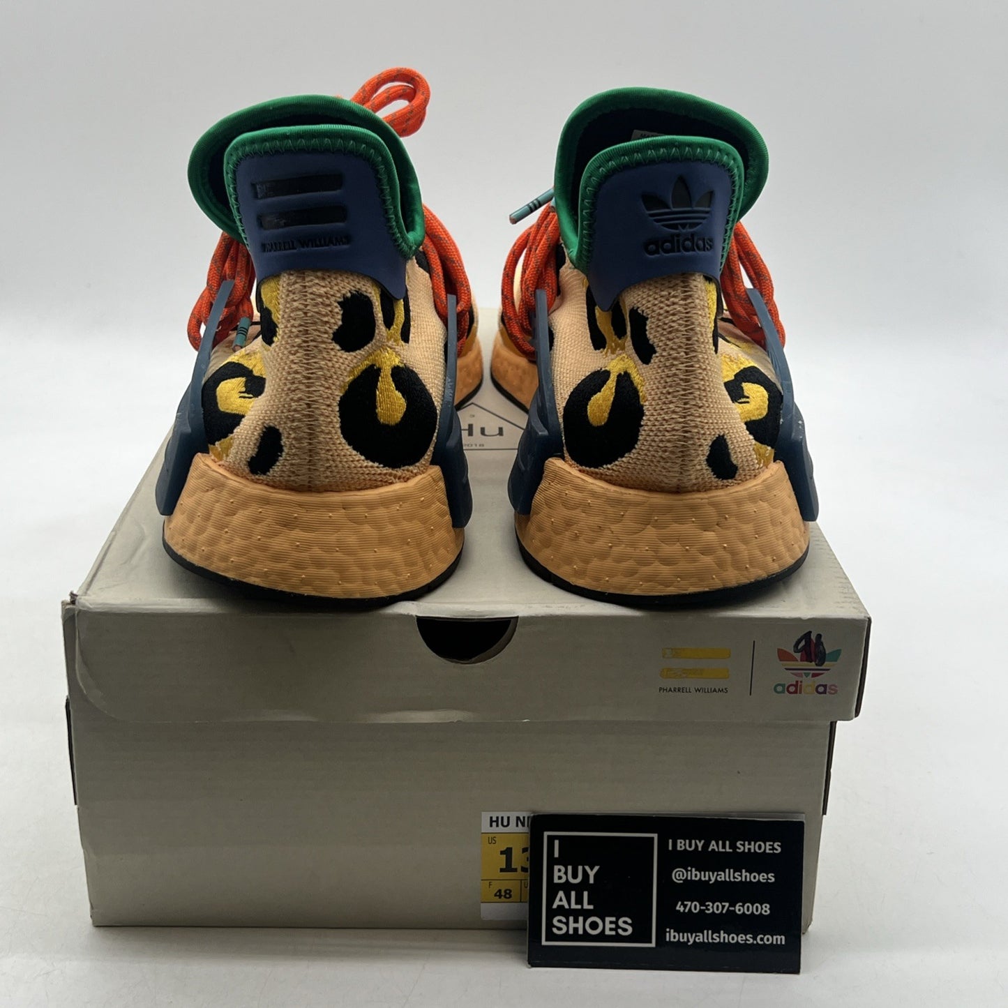 Size 13 - adidas Pharrell x NMD Human Race Animal Print - Pulse Amber (HP3221)