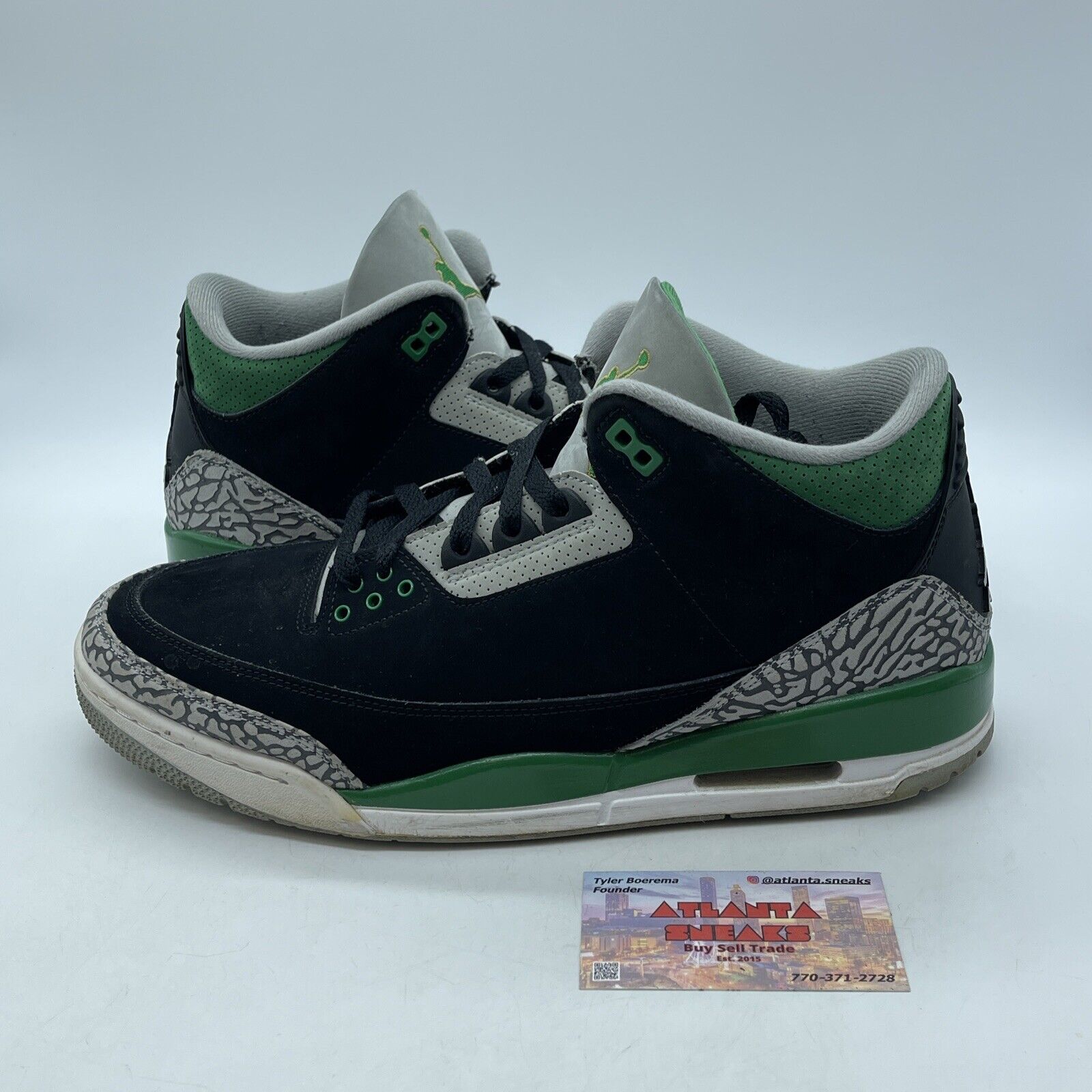 Size 11.5 - Jordan 3 Retro Mid Pine Green White Black Grey Suede (CT8532-030)