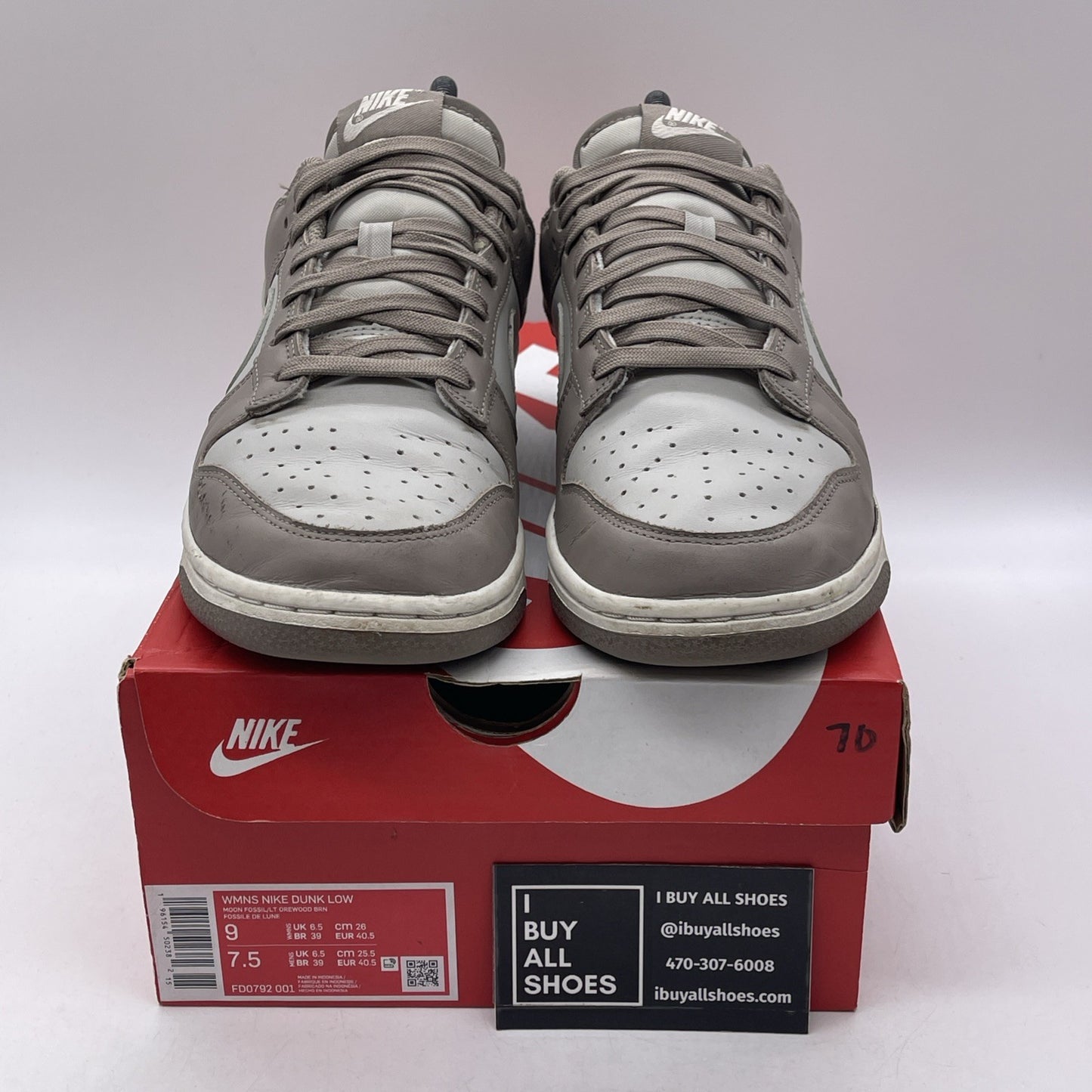 Size 9W - Nike Dunk Low Moon Fossil (FD0792-001)