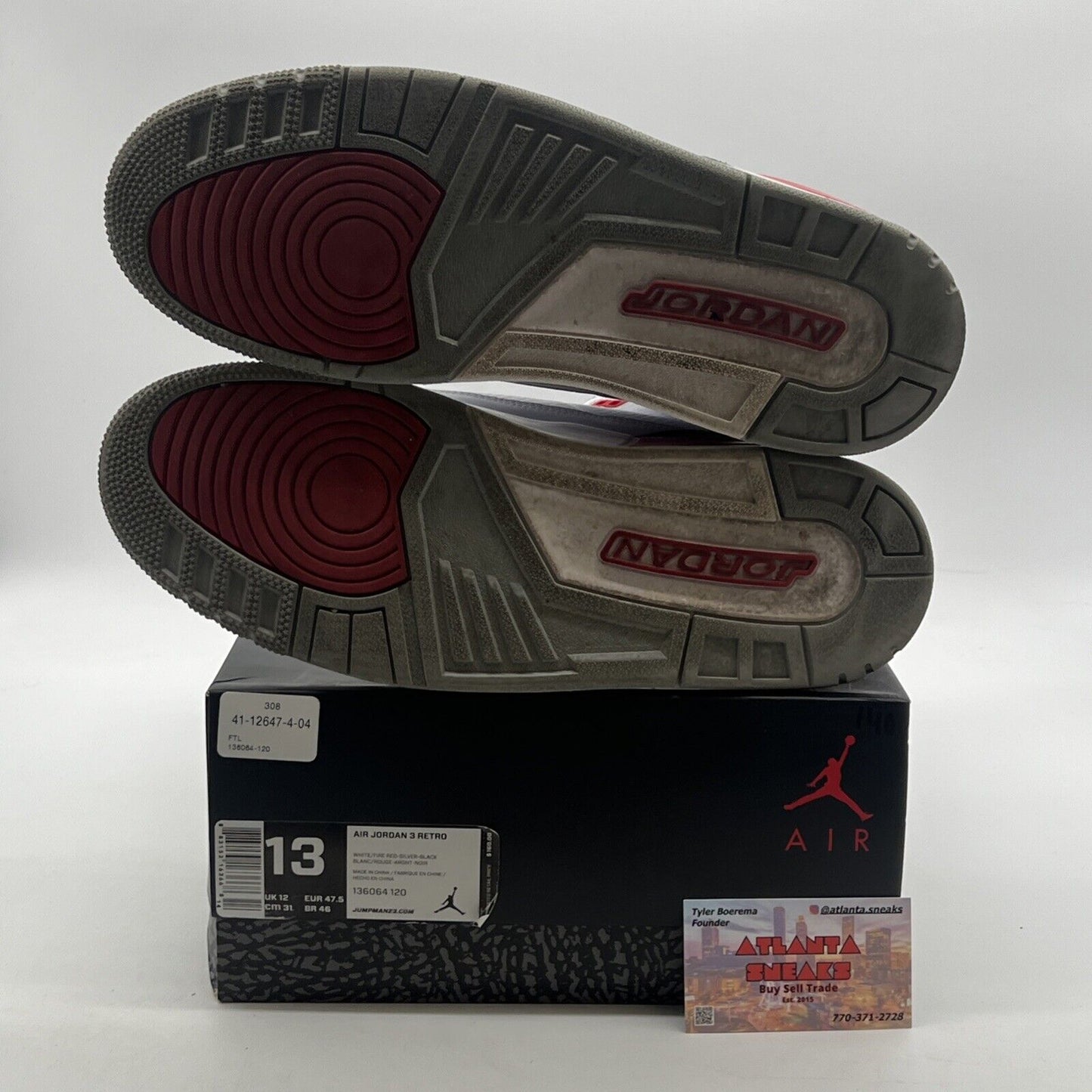 Size 13 - Air Jordan 3 Retro 2013 Fire Red (136064-120)