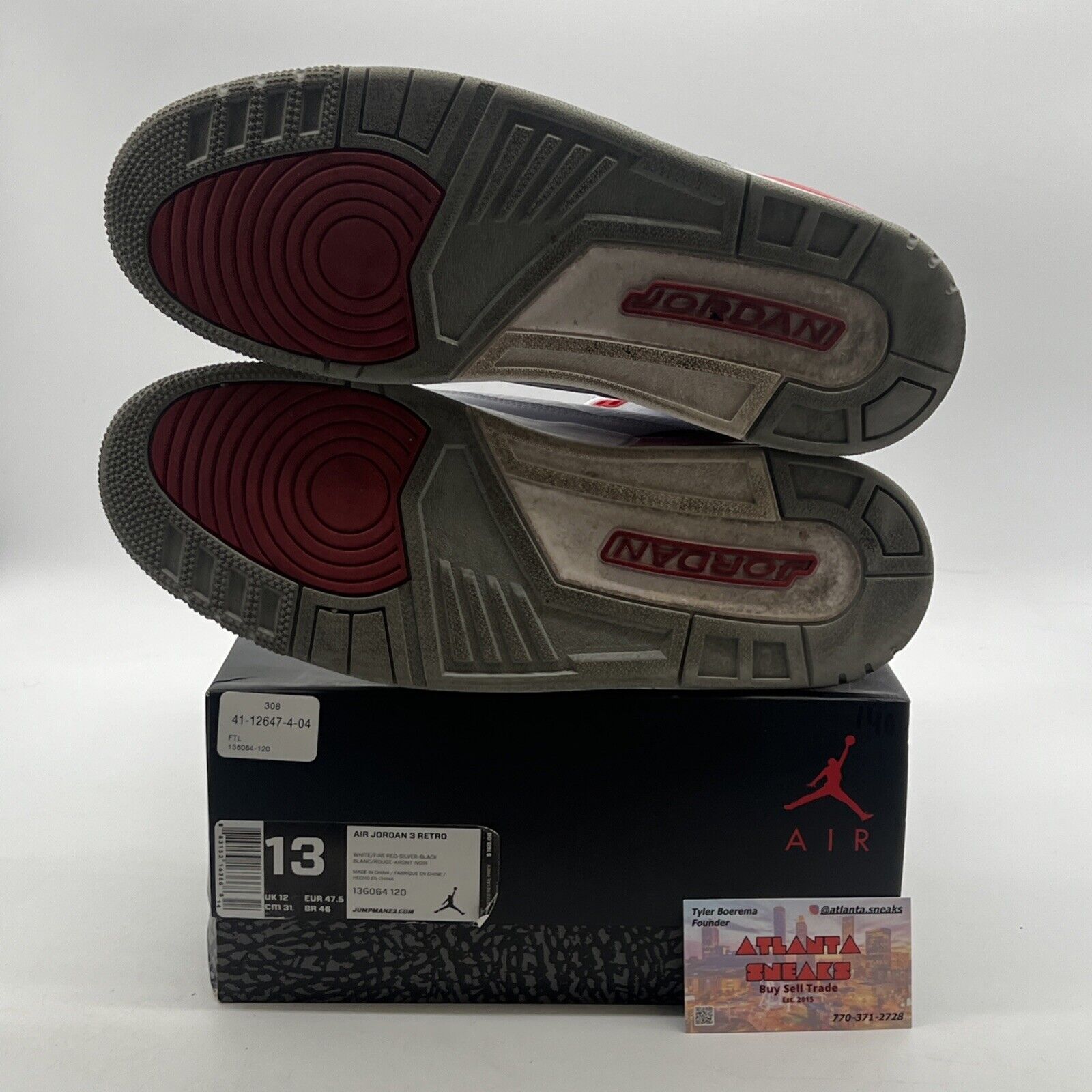 Size 13 - Air Jordan 3 Retro 2013 Fire Red (136064-120)