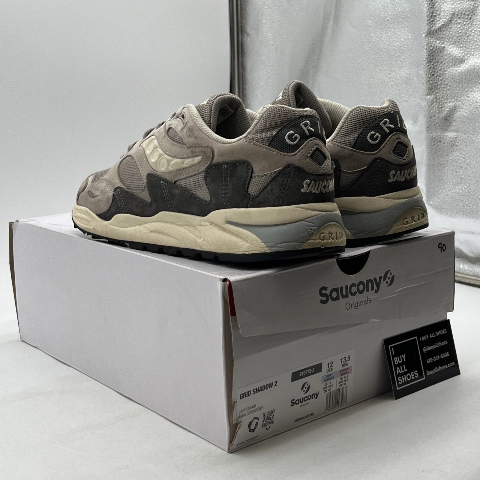 Size 12 - Saucony Grid Shadow 2 Grey Cream (S70772-2)