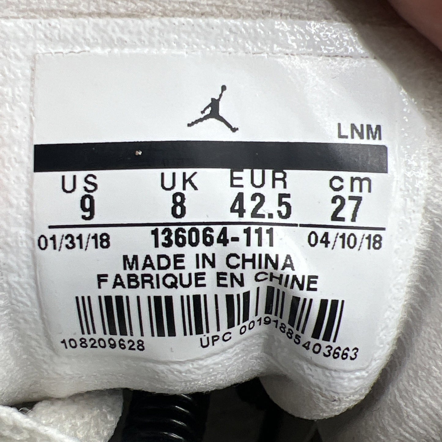 Size 9 - Air Jordan 3 Retro Triple White (136064-111)