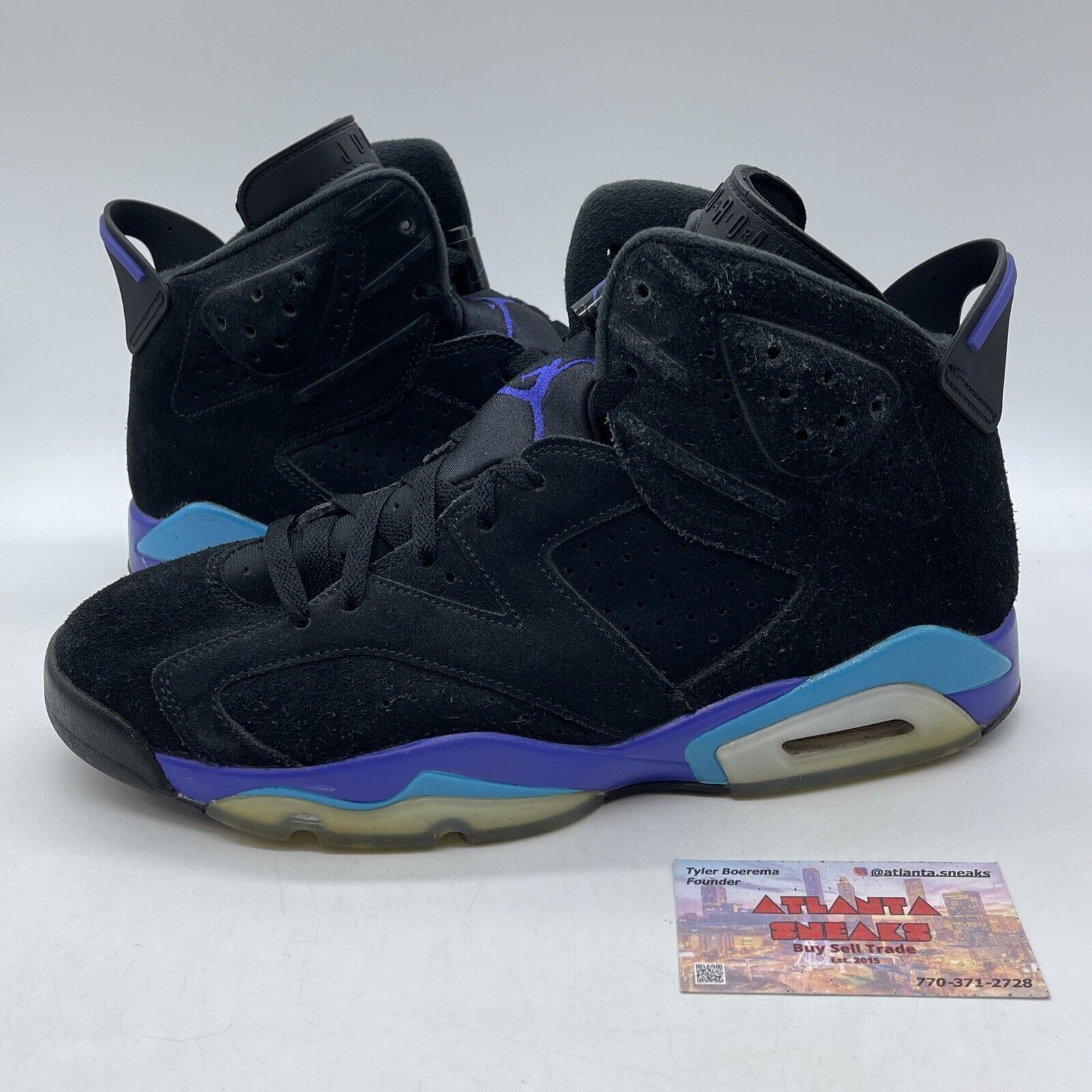 Size 11 - Air Jordan 6 Retro Aqua Black Blue Purple White Suede (CT8529-004)