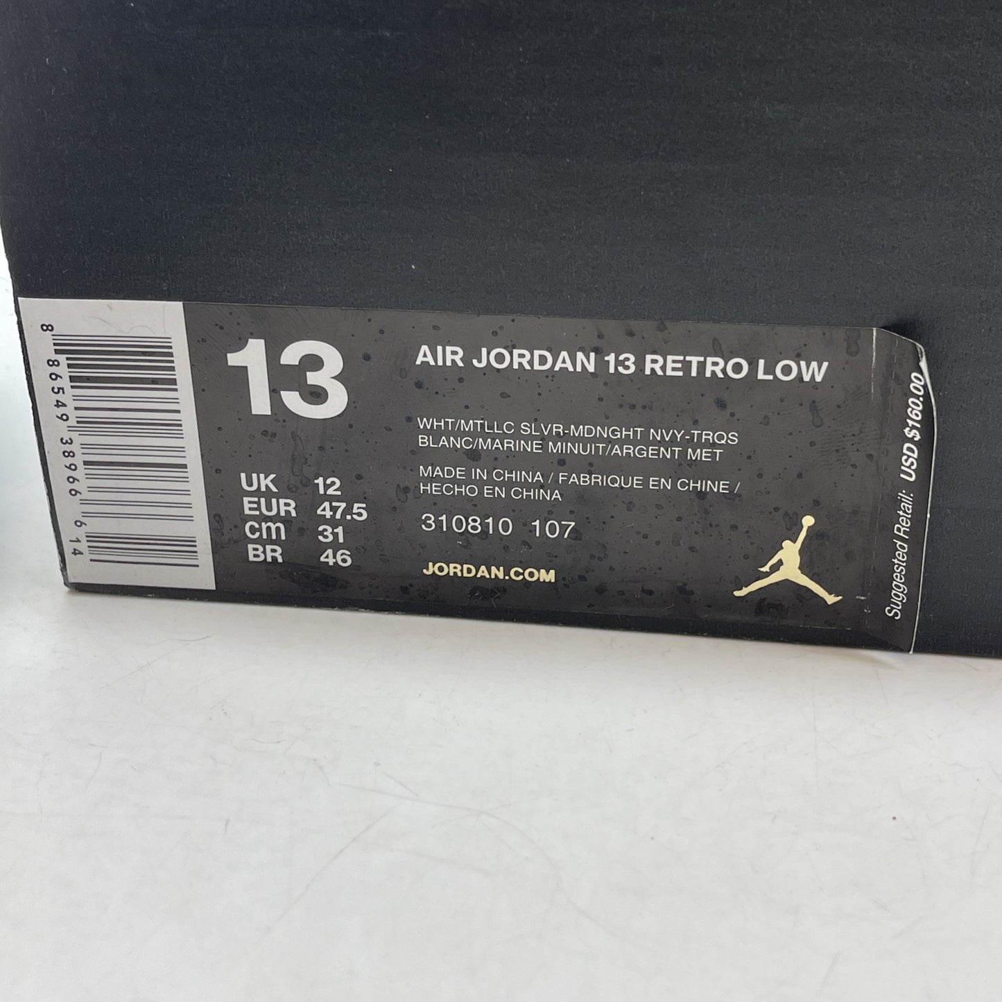 Size 13 - Air Jordan 13 Low Hornets Blue White Suede Leather (310810-107)