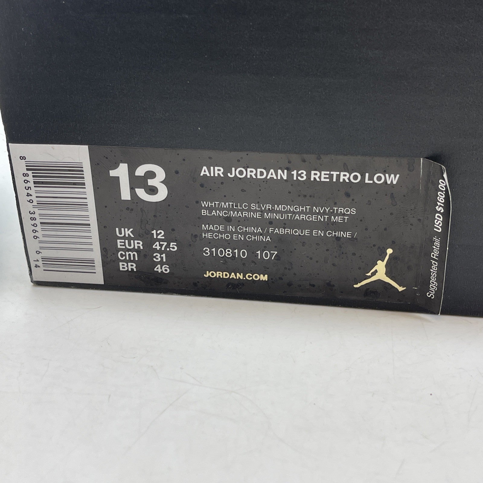 Size 13 - Air Jordan 13 Low Hornets Blue White Suede Leather (310810-107)