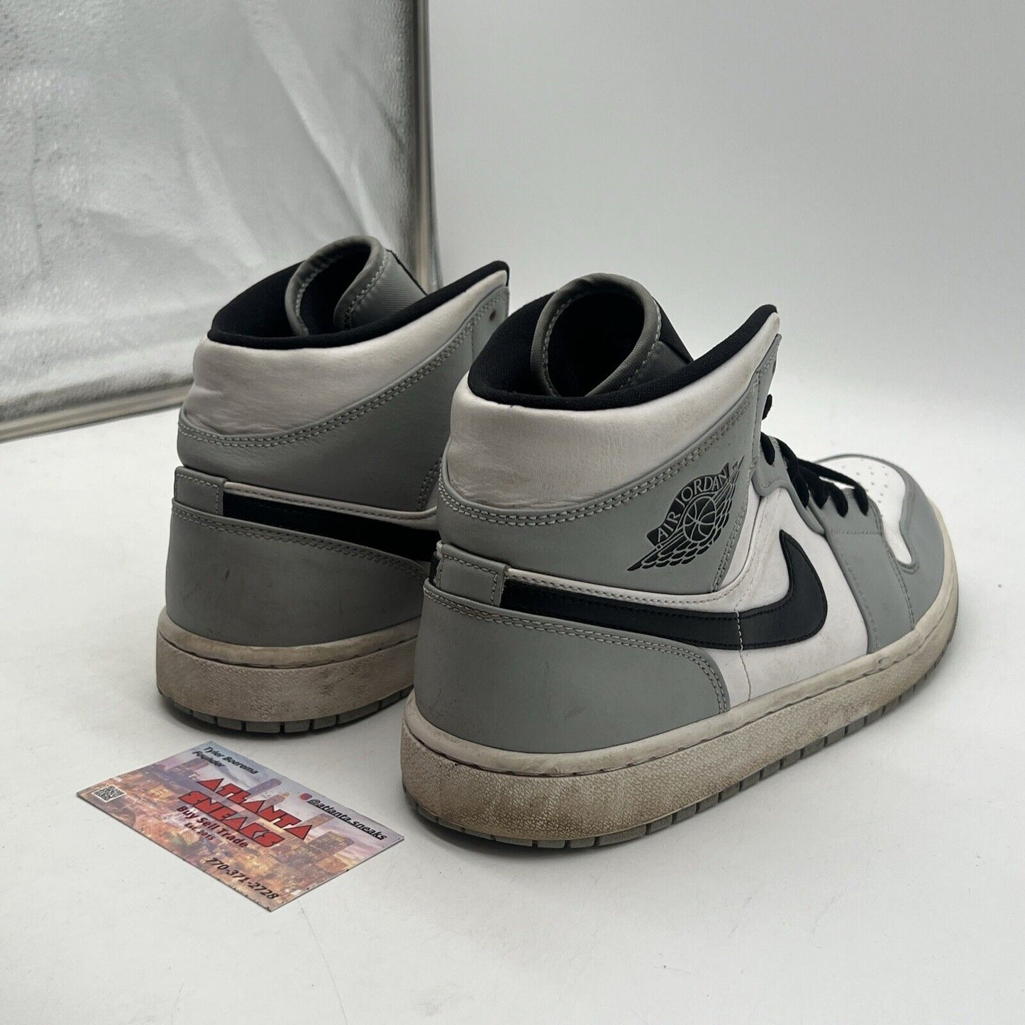 Size 11 - Jordan 1 Mid Gray 2020 White Black Leather (554724-092)