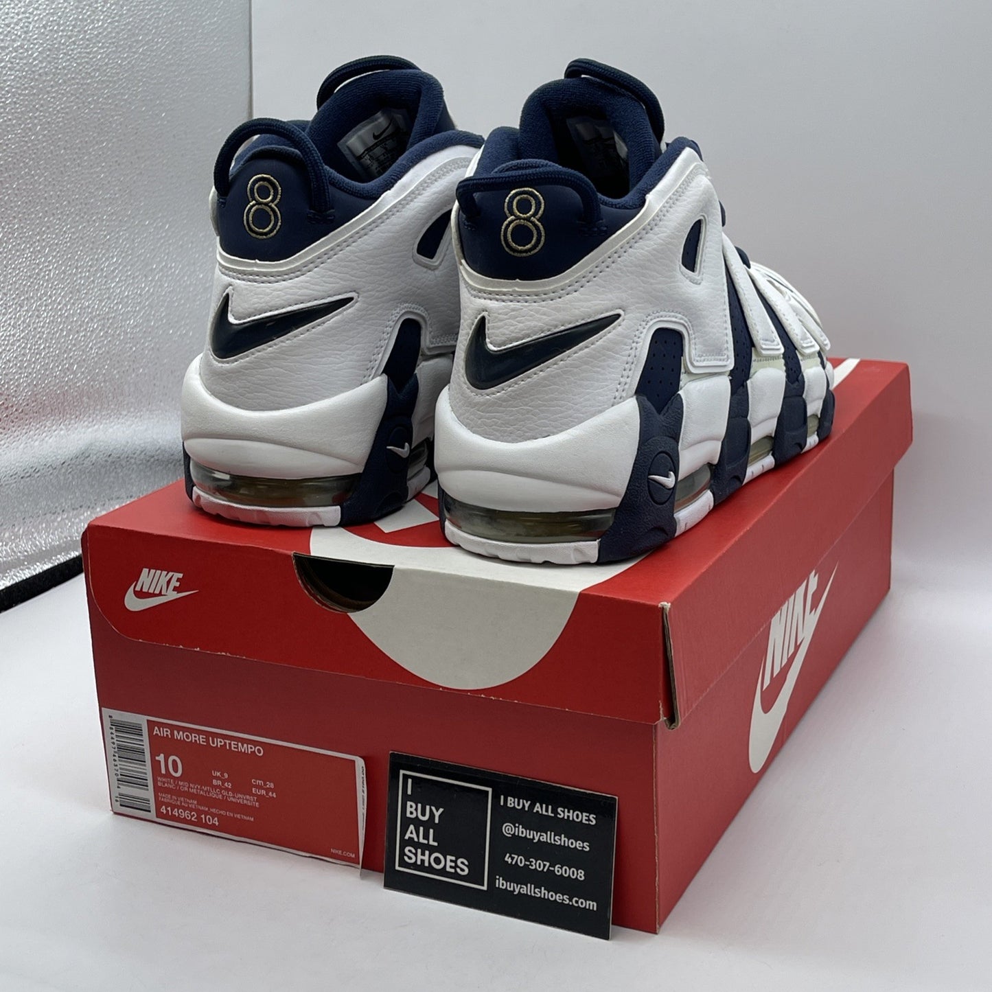 Size 10 - Nike Air More Uptempo 2016 Olympic Blue White Suede (414962-104)