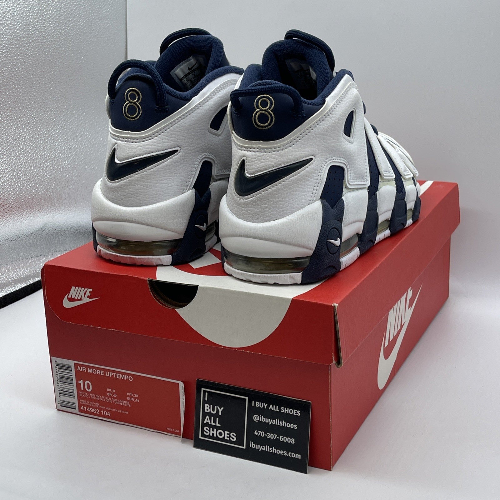Size 10 - Nike Air More Uptempo 2016 Olympic Blue White Suede (414962-104)