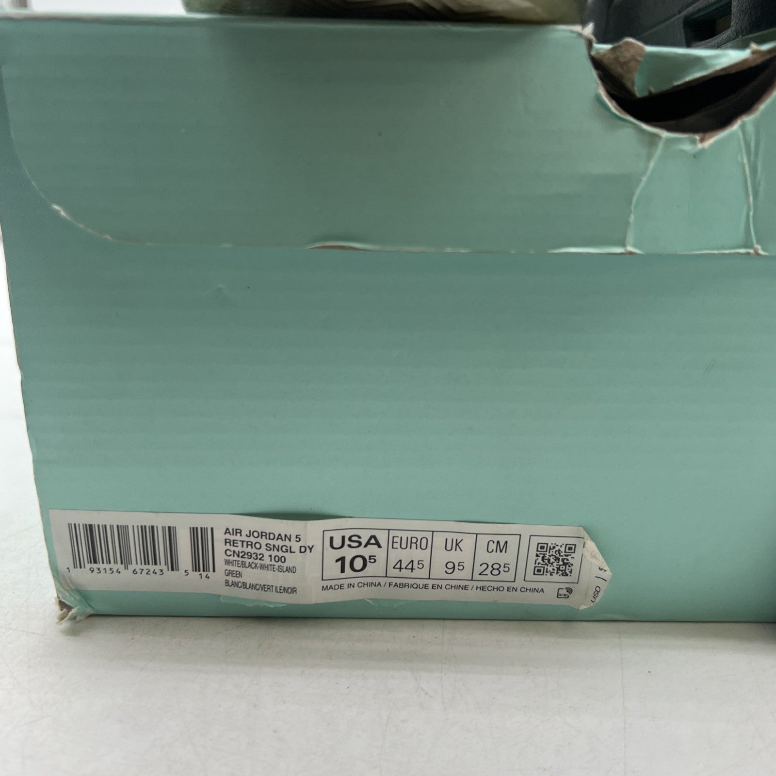 Size 10.5 - Air Jordan 5 Retro Island Green (CN2932-100)