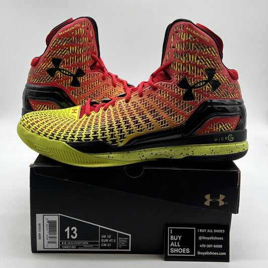 Size 13 - Under Armour Black/Red/ HVY Basketball Shoes (1246931-603)