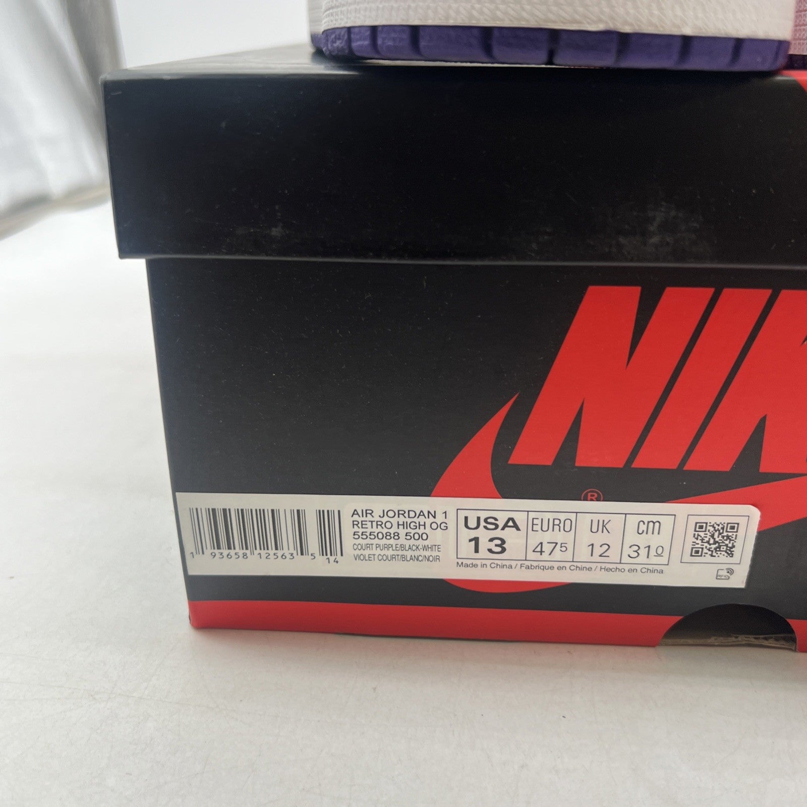 Size 13 - Air Jordan 1 Retro OG High Court Purple 2.0 (555088-500)