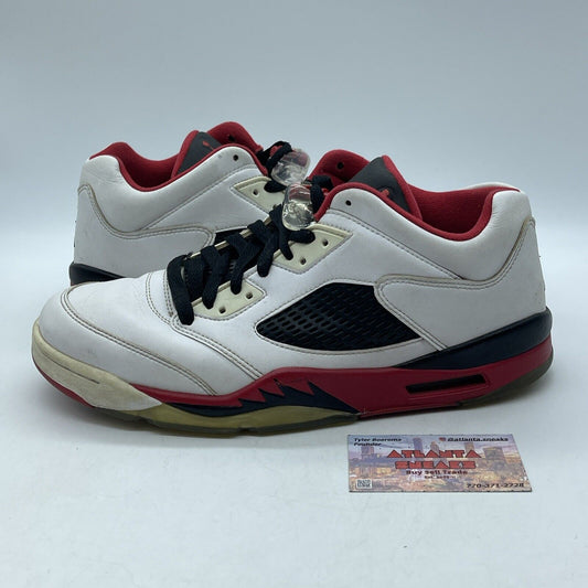 Size 11.5 - Air Jordan 5 Retro 2016 Low Fire Red Black White (819171-101)