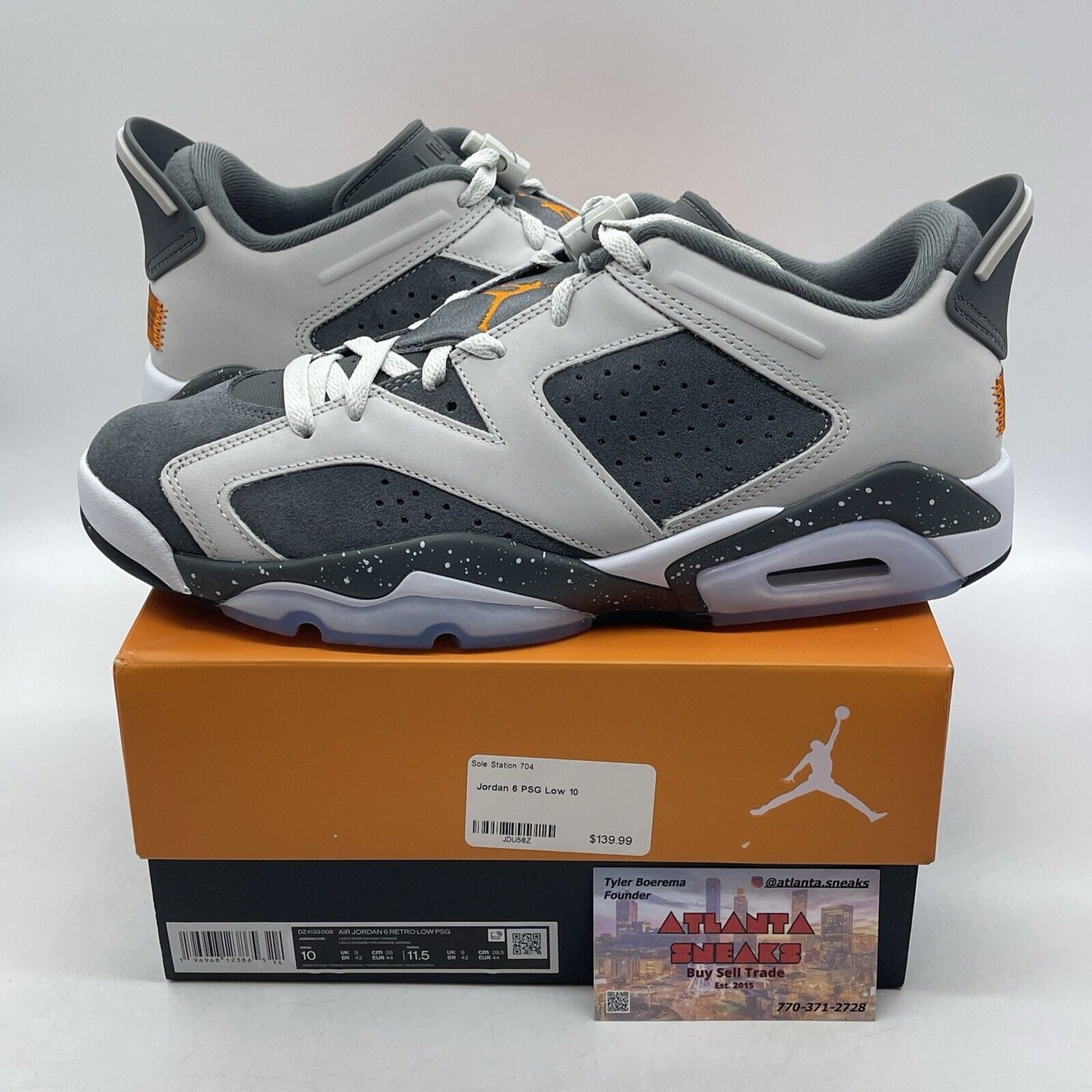 Size 10 - Paris Saint-Germain x Air Jordan 6 Retro Low Iron Grey (DZ4133-008)