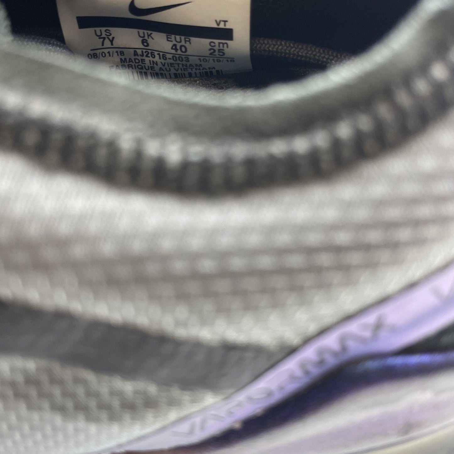 Size 7Y (GS) - Nike Air VaporMax 2019 Low Throwback Future (AJ2616-003)