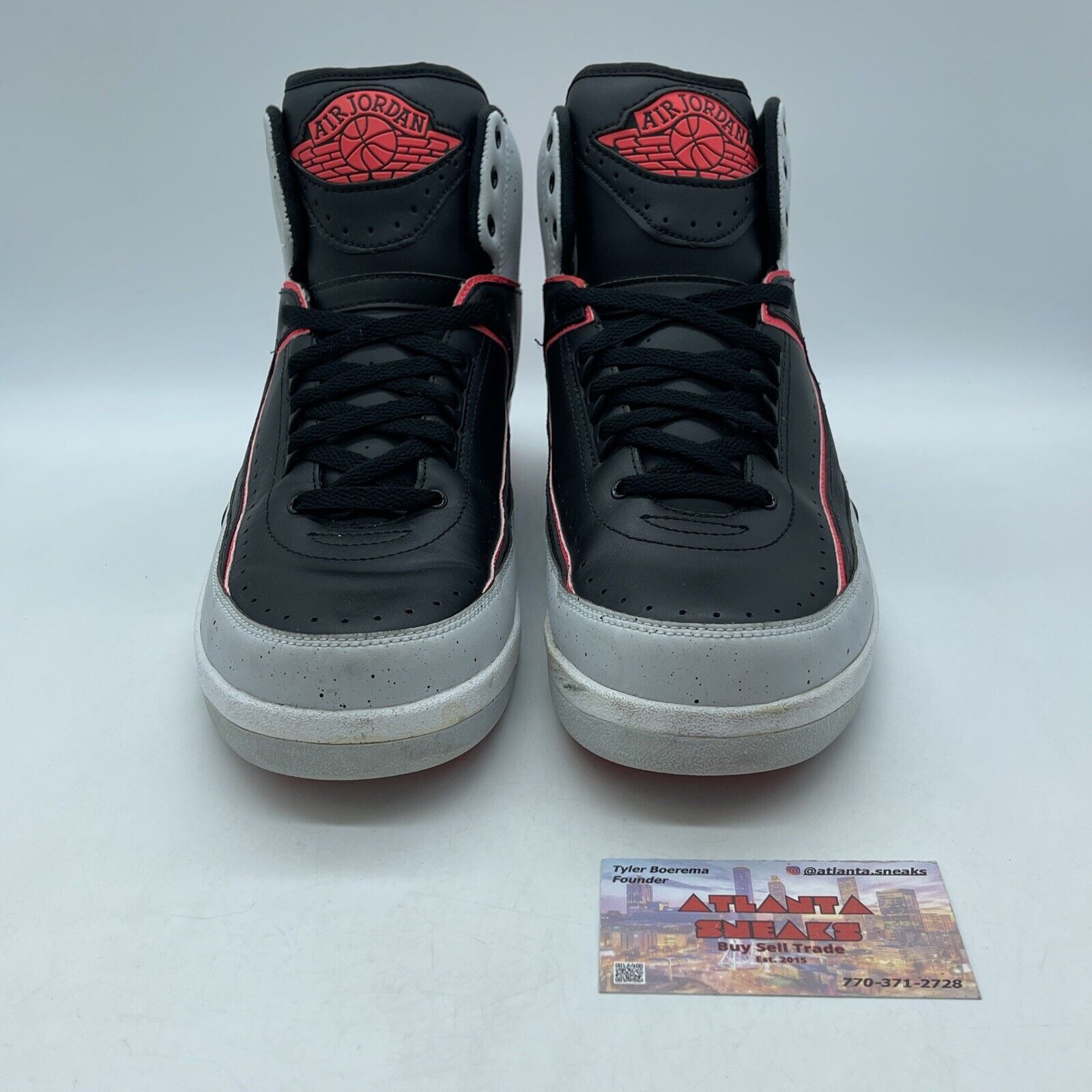 Size 10 - Air Jordan 2 Retro Infrared 23 Red White Grey Black (385475-023)