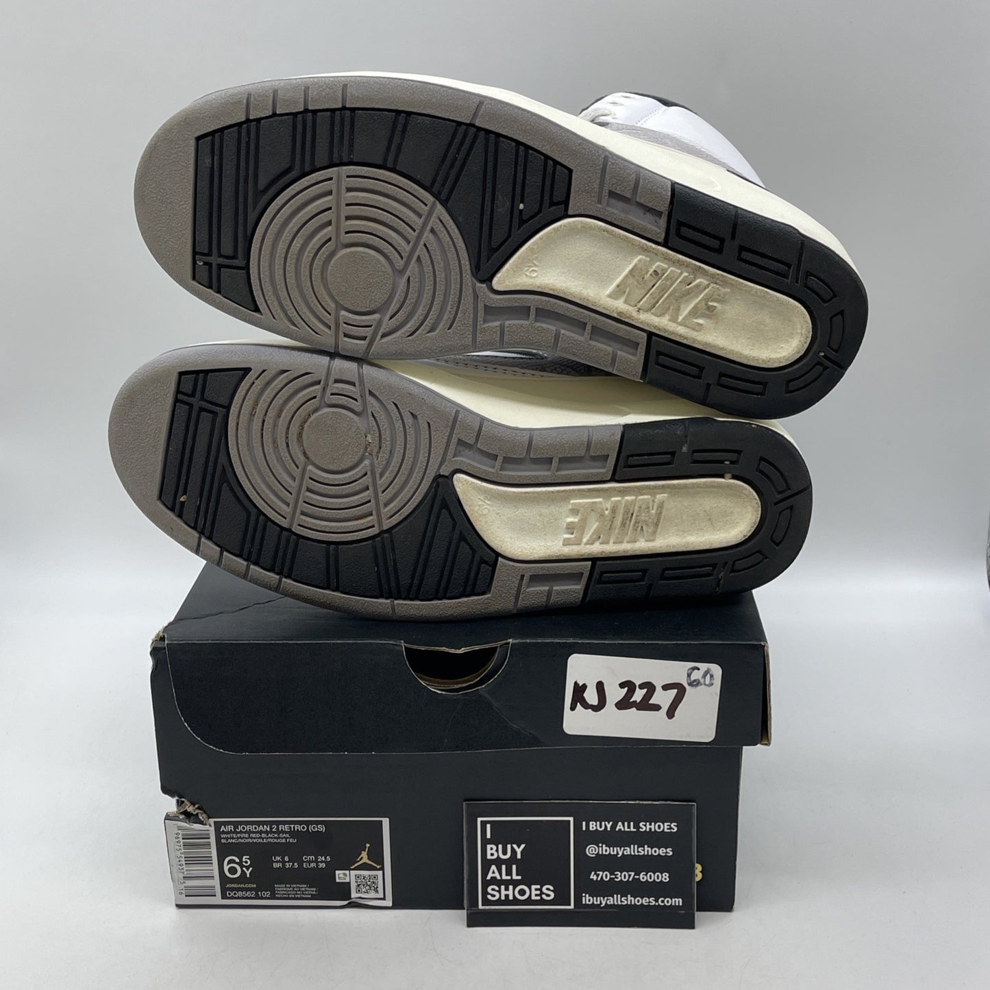 Size 6.5Y (GS) - Air Jordan 2 Retro Mid White Cement