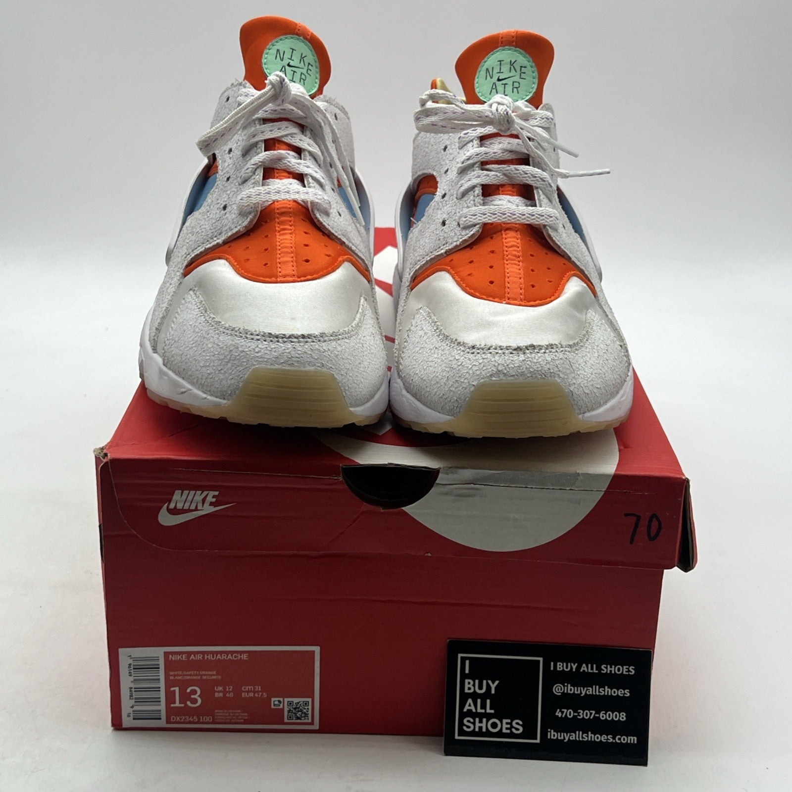 Size 13 - Nike Air Huarache White Safety Orange (DX2345-100)