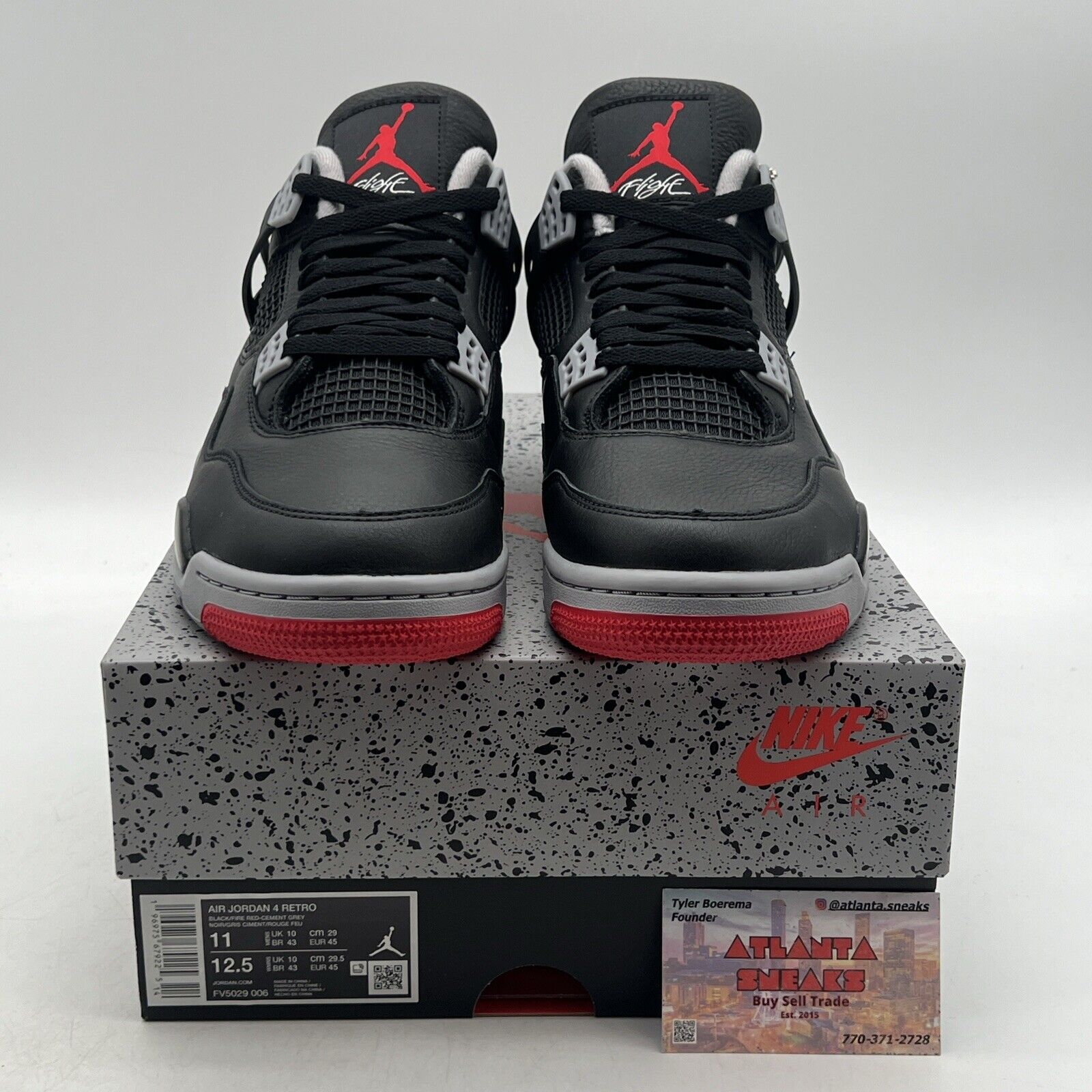 Size 11 - Air Jordan 4 Retro Bred Reimagined Red Grey Leather (FV5029-006)