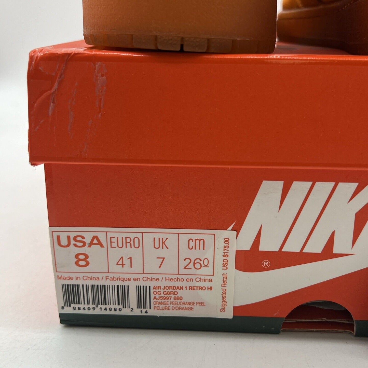 Size 8 - Air Jordan 1 Retro OG G8RD High Orange Peel (AJ5997-880)