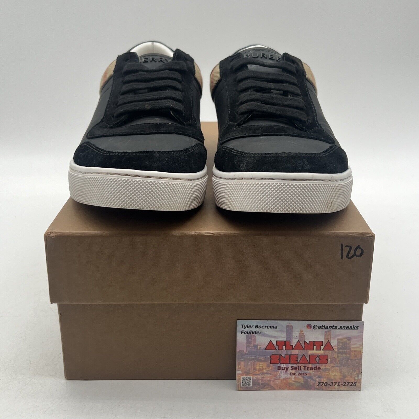 Size 10.5 - Burberry House Check Low Black White Tan Red (8024124)