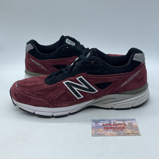 Size 11.5 - New Balance 990v4 Made in USA Burgundy Black Suede (M990RB4)