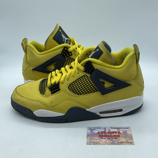 Size 12 - Jordan 4 Retro Mid Lightning Yellow Black Suede Leather (CT8527-700)
