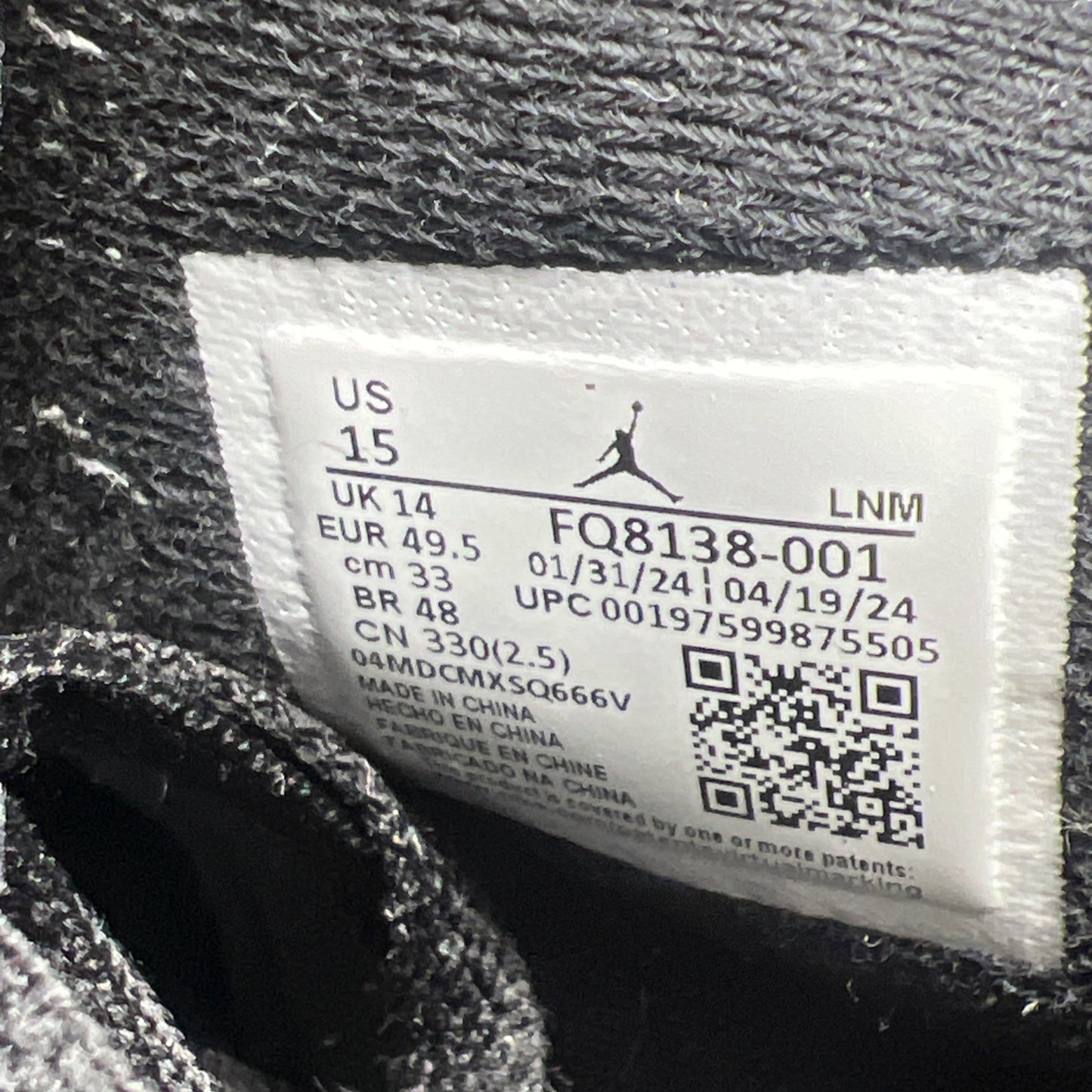 Size 15 - Air Jordan 4 Retro White Thunder (FQ8138-001)