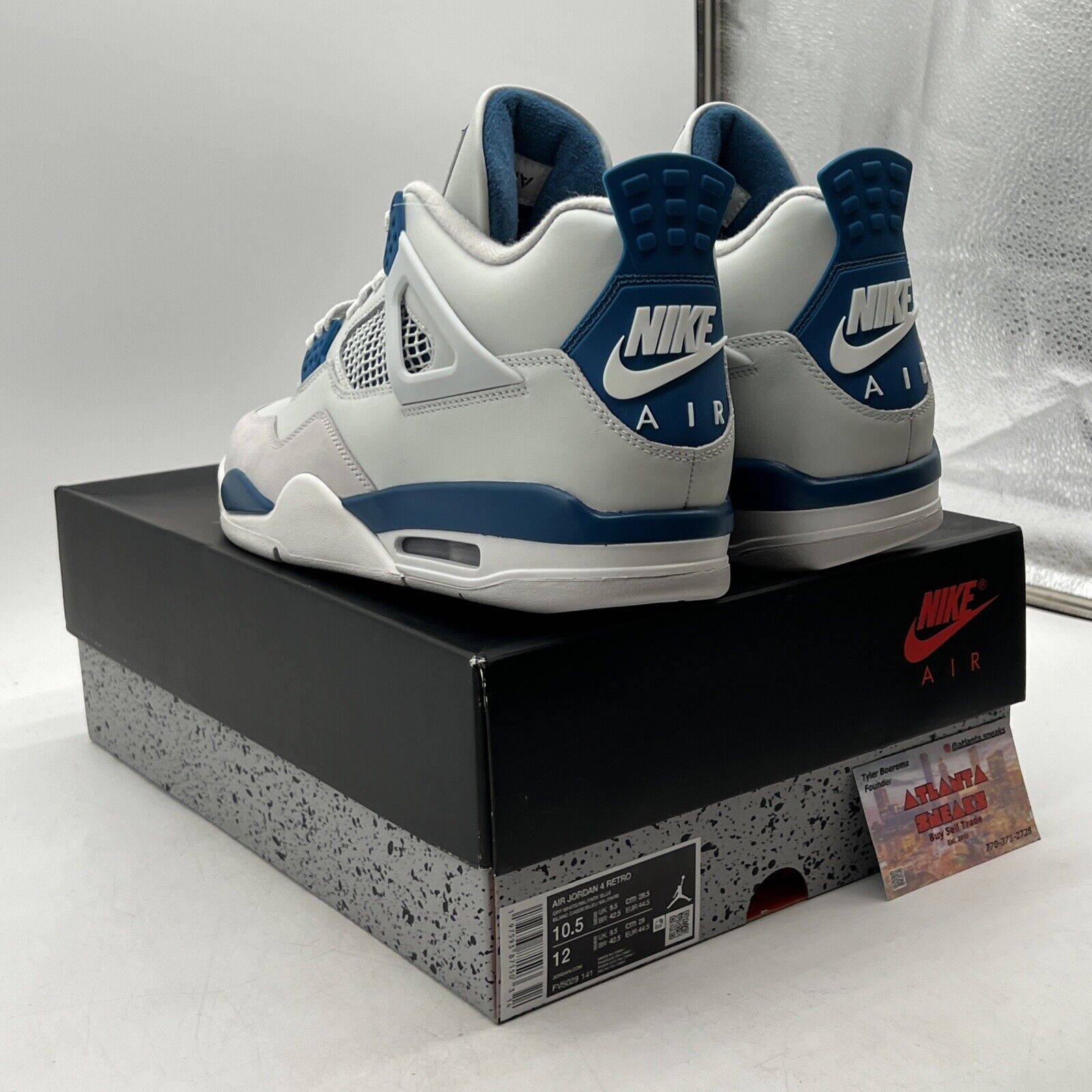 Size 10.5 - Air Jordan 4 Retro 2024 Military Blue White Leather (FV5029-141)