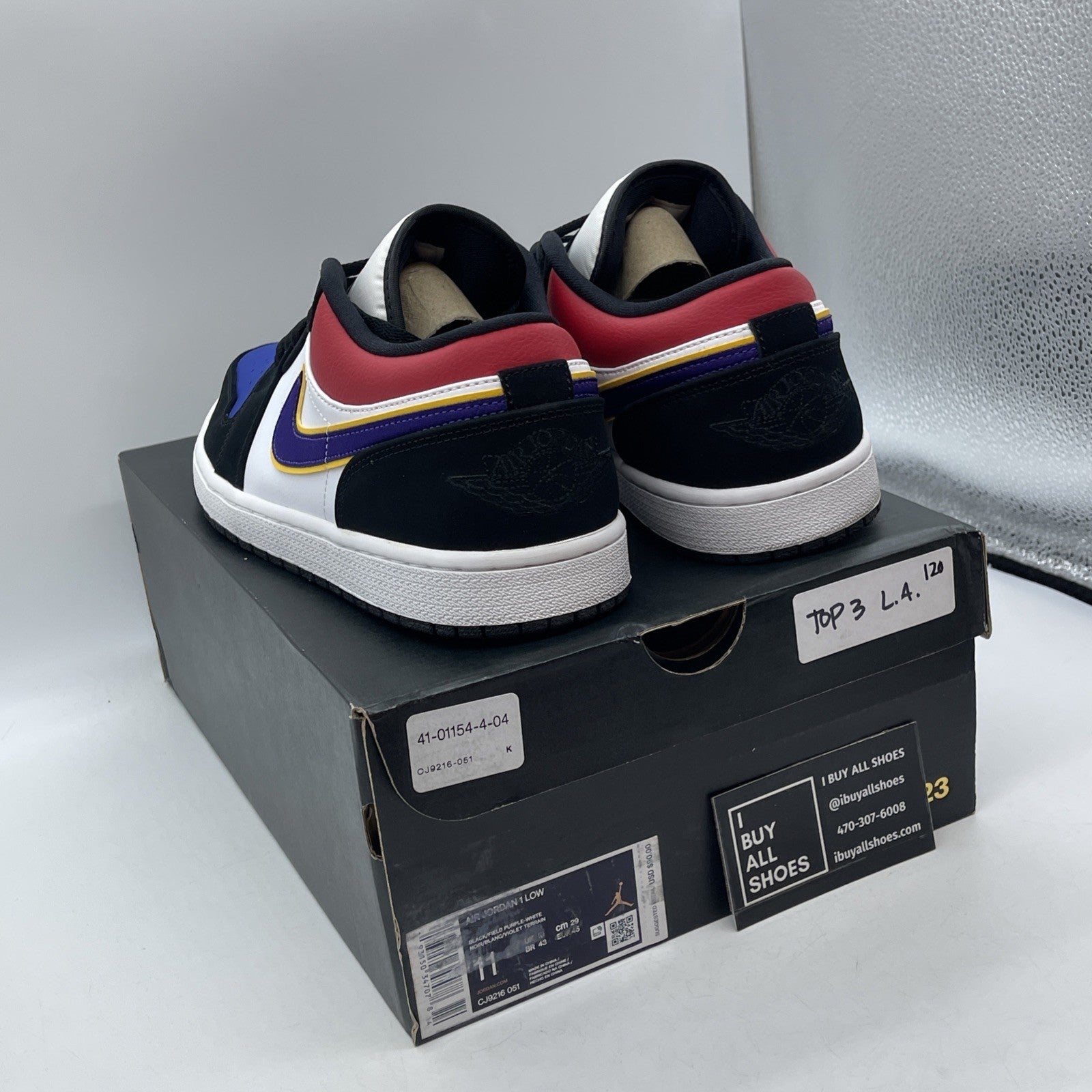 Size 11 - Air Jordan 1 Low Rivals Black White Suede Leather (CJ9216-051)