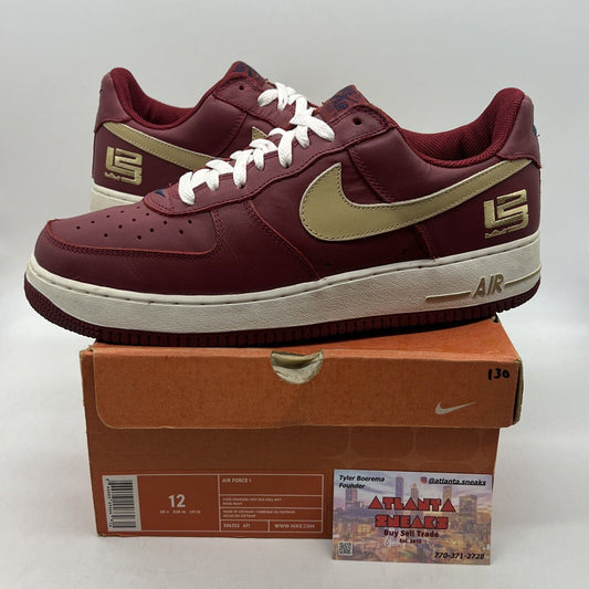 Size 12 - Nike Air Force 1 Low LeBron James White Gold Leather (306353-671)
