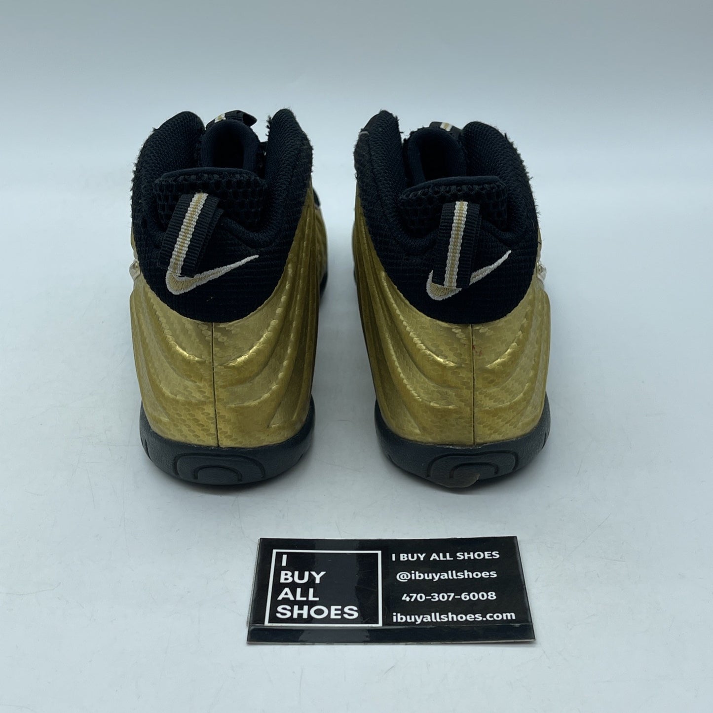 Size 2Y (PS) - Nike Little Posite Pro Mid Metallic Gold Black (843755-701)