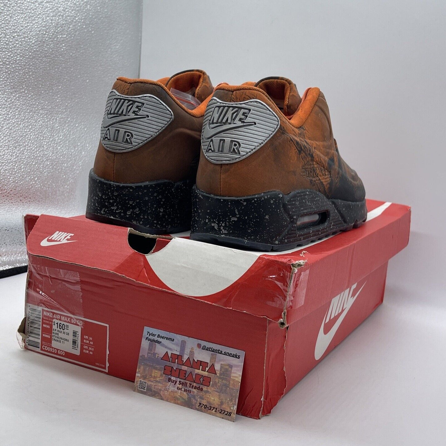 Size 11 - Nike Air Max 90 QS Mars Landing Black Orange Silver (CD0920-600)