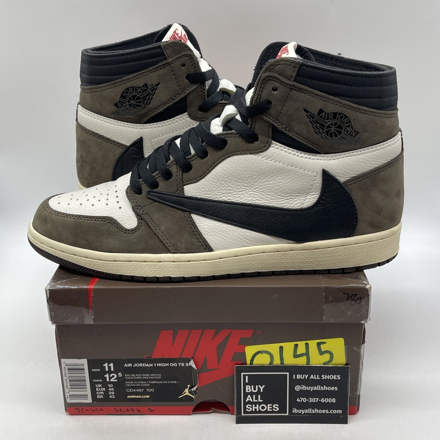 Size 11 - Air Jordan 1 Retro OG x Travis Scott High Mocha (CD4487-100)