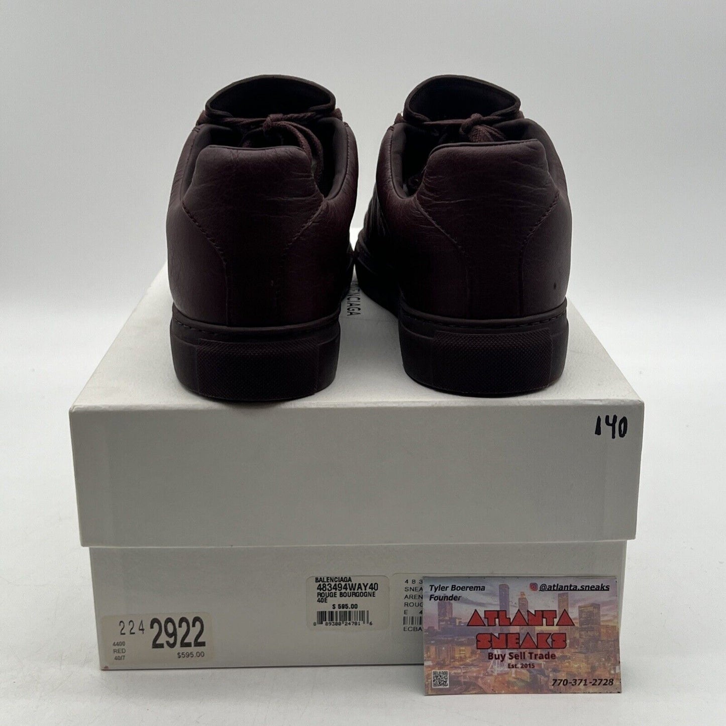 Size 9.5 - Balenciaga Arena Low Red Burgundy