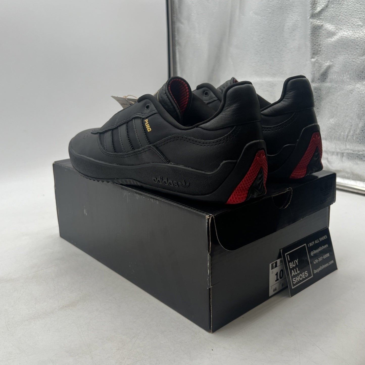 Size 10 - adidas Puig Black Scarlet (GY3656)