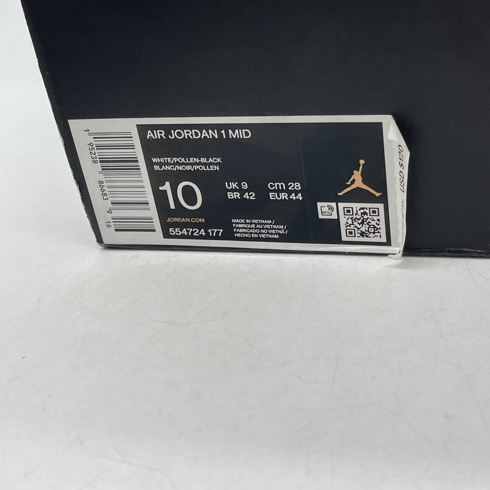 Size 10 - Air Jordan 1 Mid Black University Gold (554724-177)
