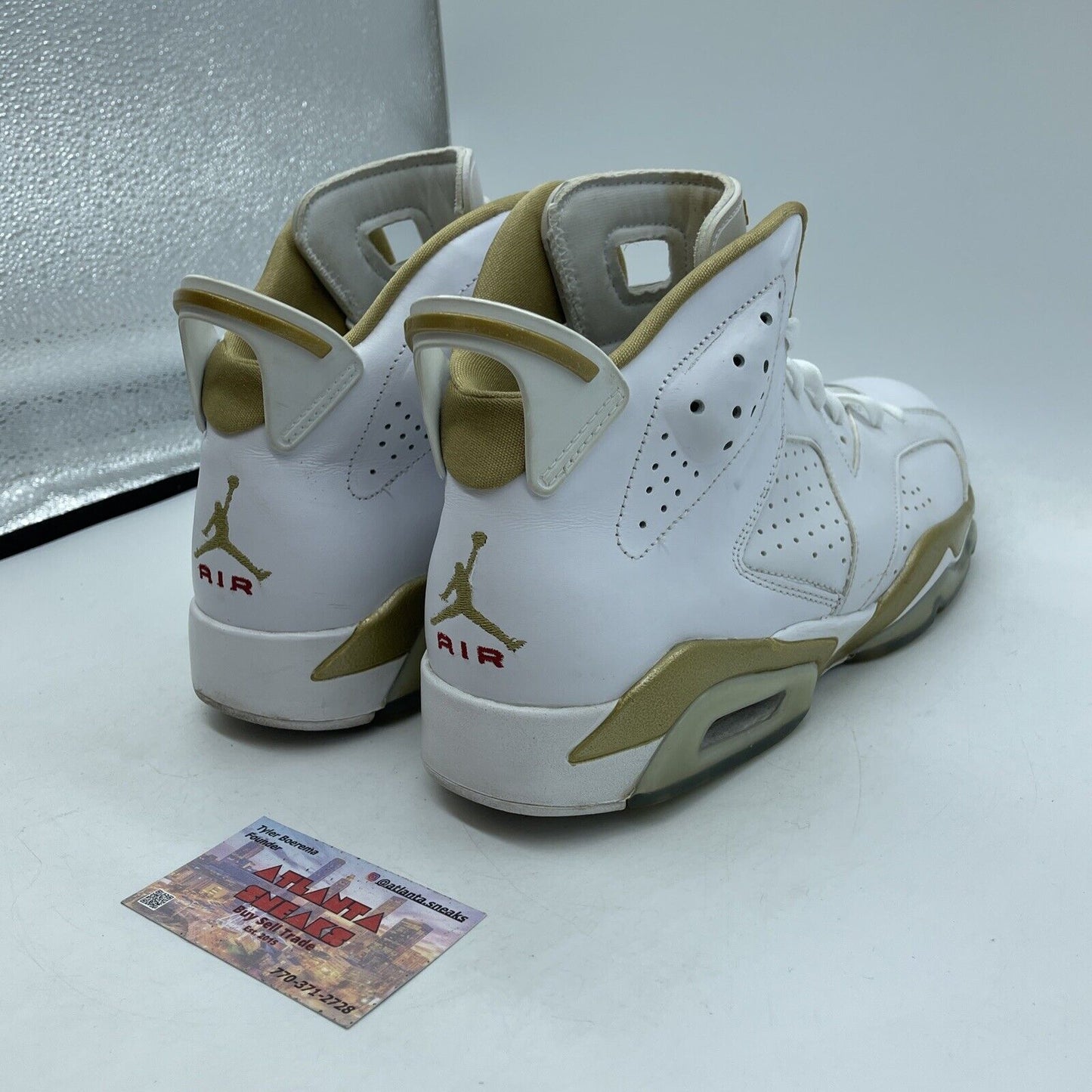 Size 12 - Air Jordan 6 Retro GMP White Gold Red Leather (384664-135)