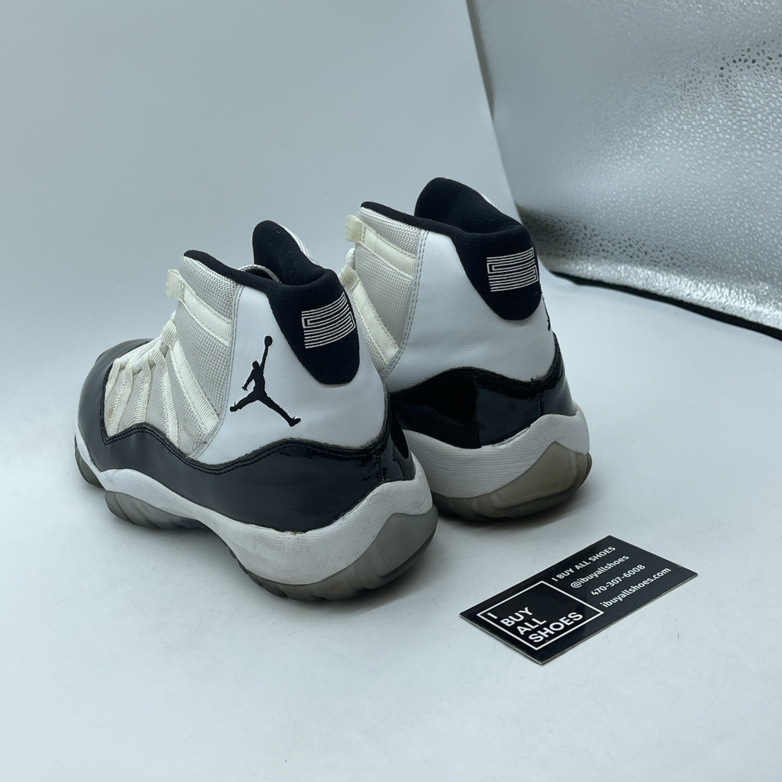 Size 9.5 - Jordan 11 Retro Concord White Black Leather Suede (378037-107)