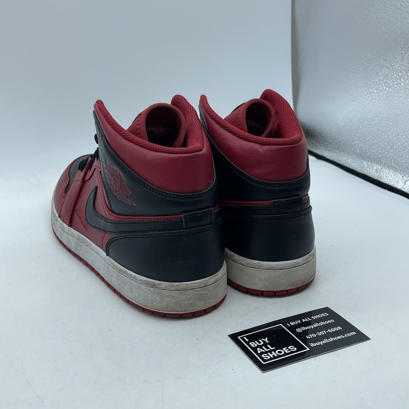Size 11.5 - Jordan 1 Mid Reverse Bred Red Black White Leather (554724-660)