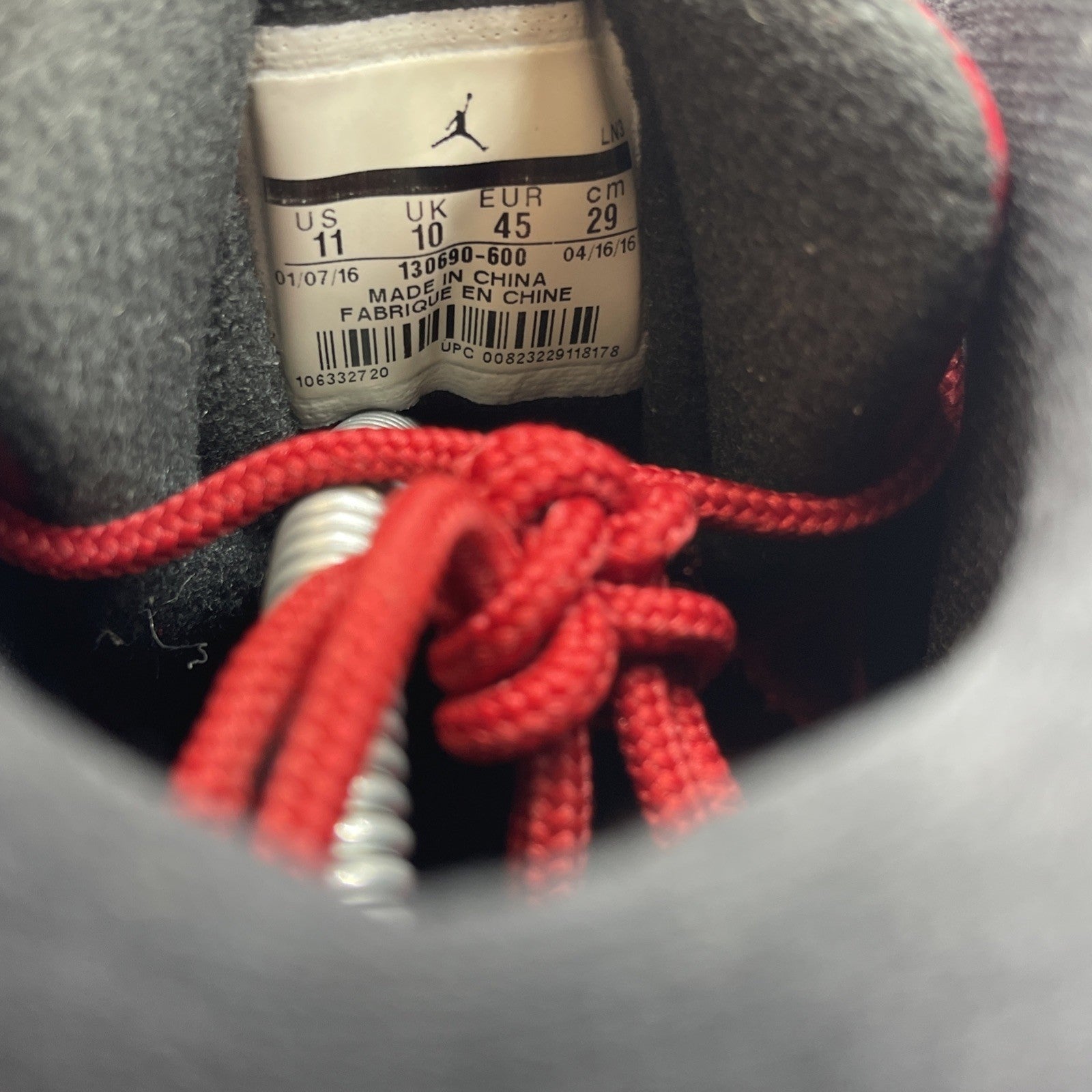 Size 11 - Air Jordan 12 Retro Gym Red White Black Leather (130690-600)