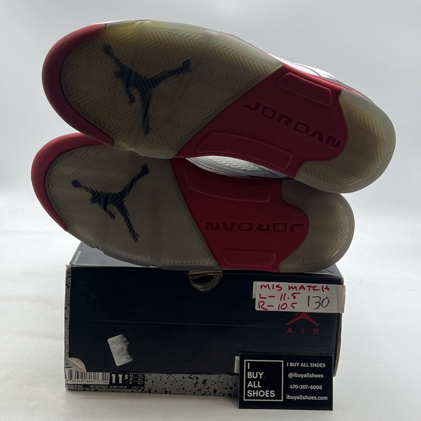 Size 11.5 - Air Jordan 5 Retro 2016 Low Fire Red (819171-101)