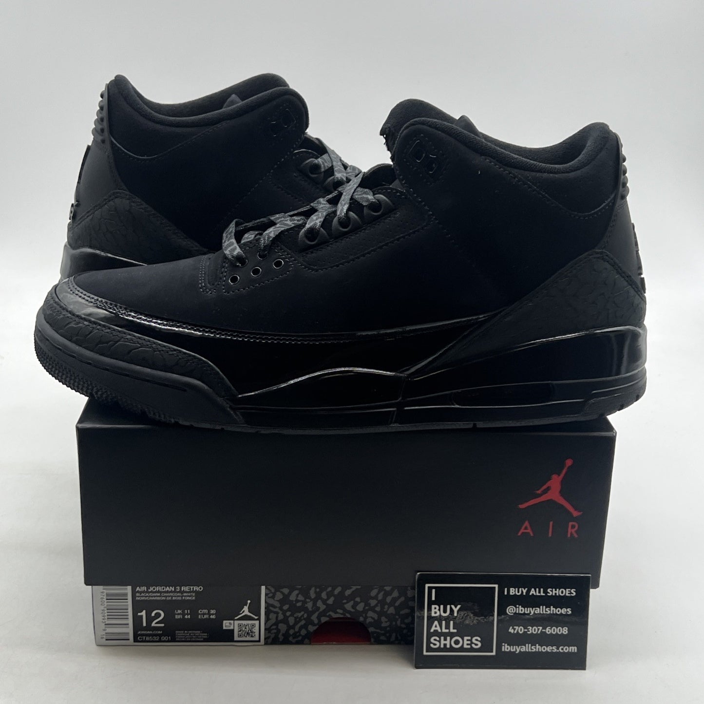 Size 12 - Air Jordan 3 Retro 2025 Black Cat (CT8532-001)