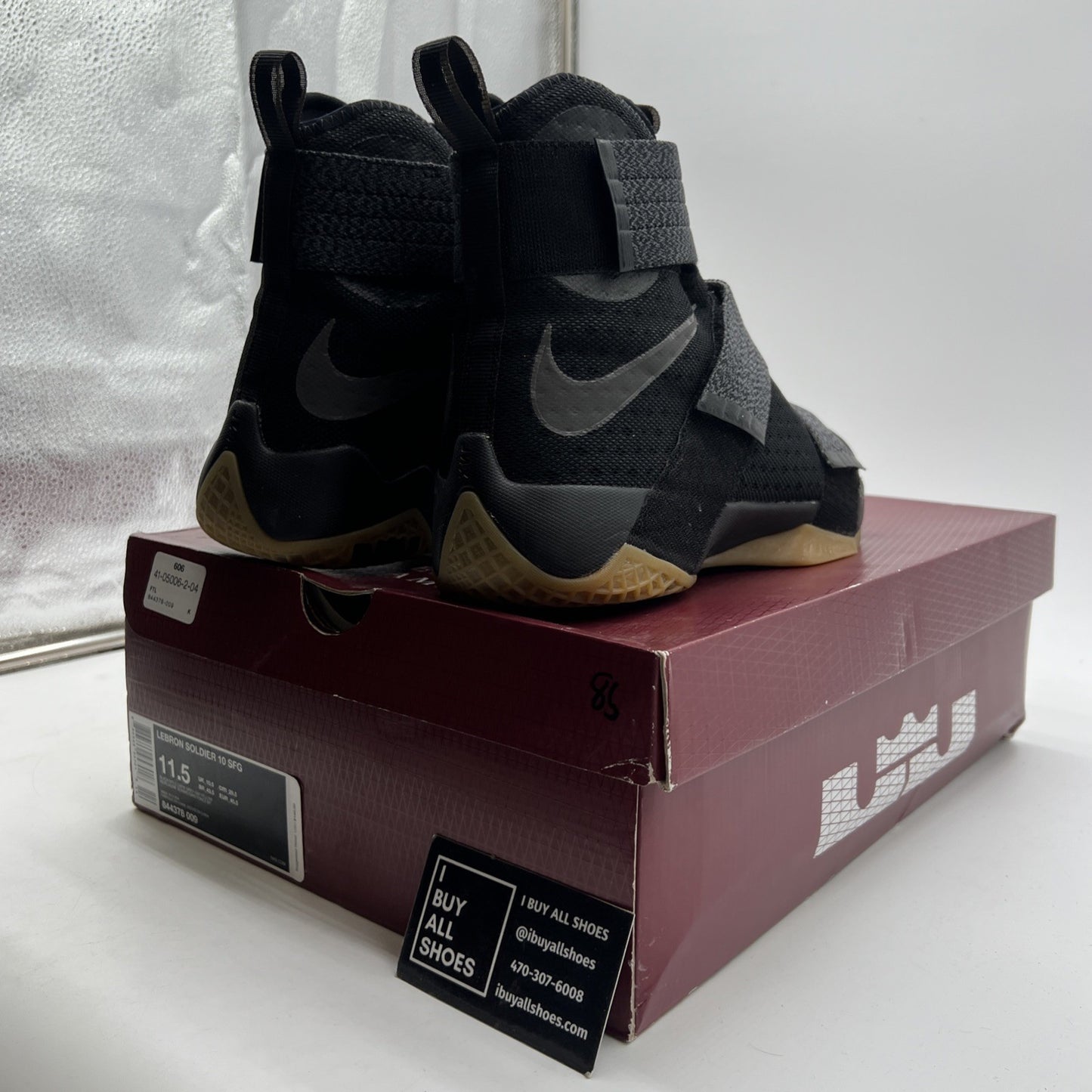 Size 11.5 - Nike LeBron Soldier 10 SFG Black Gum (844378-009)