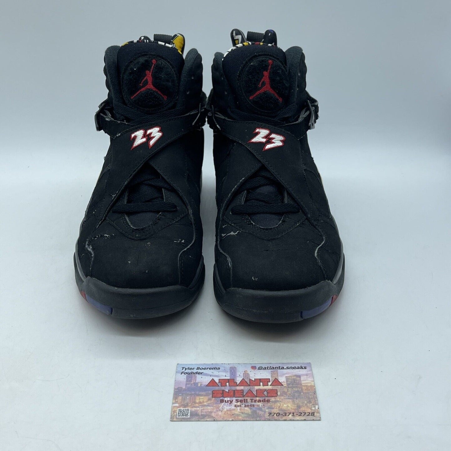 Size 8 - Air Jordan 8 Retro 2013 Playoff Black Suede White Red (305381-061)