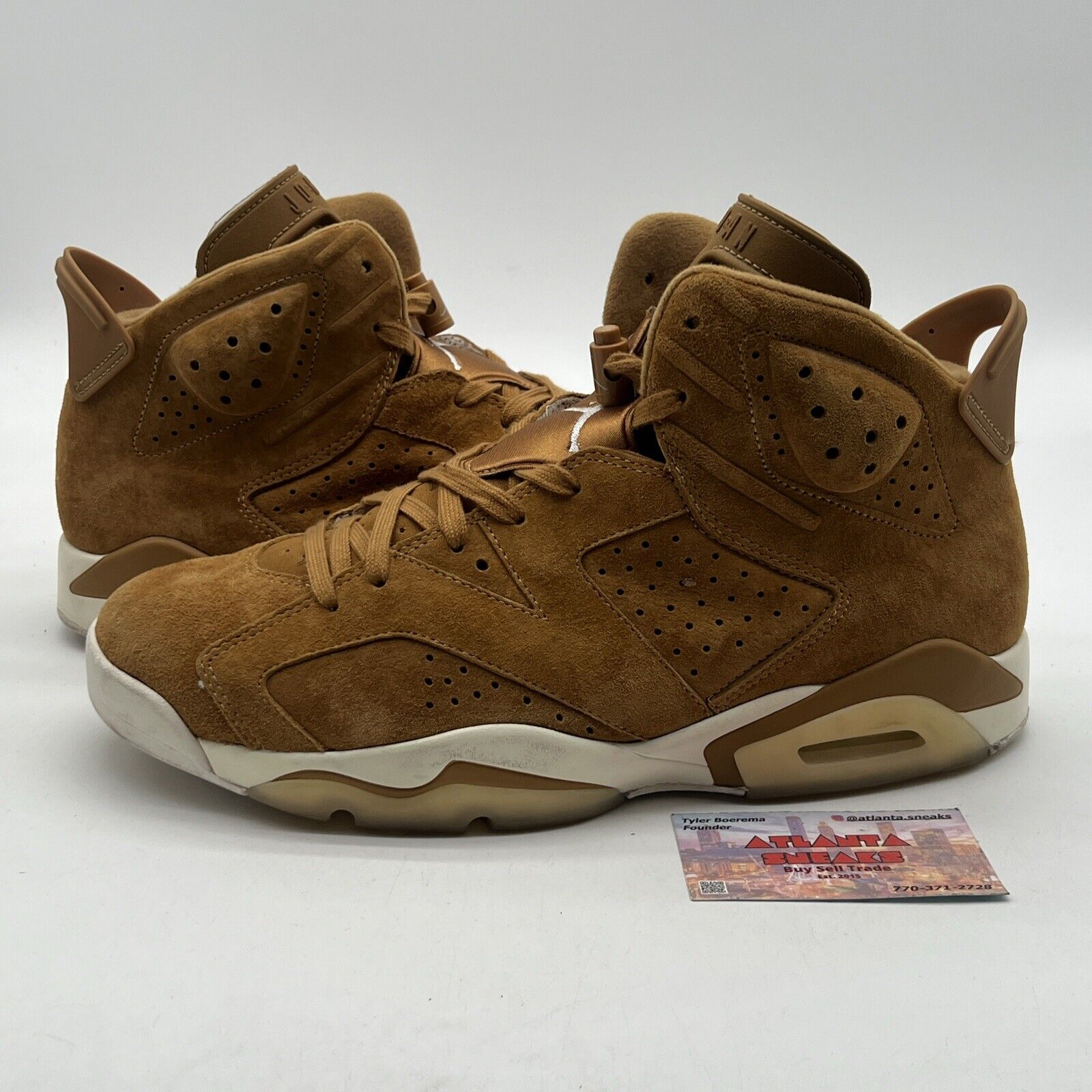 Size 11.5 - Air Jordan 6 Retro Wheat White Suede (384664-706)